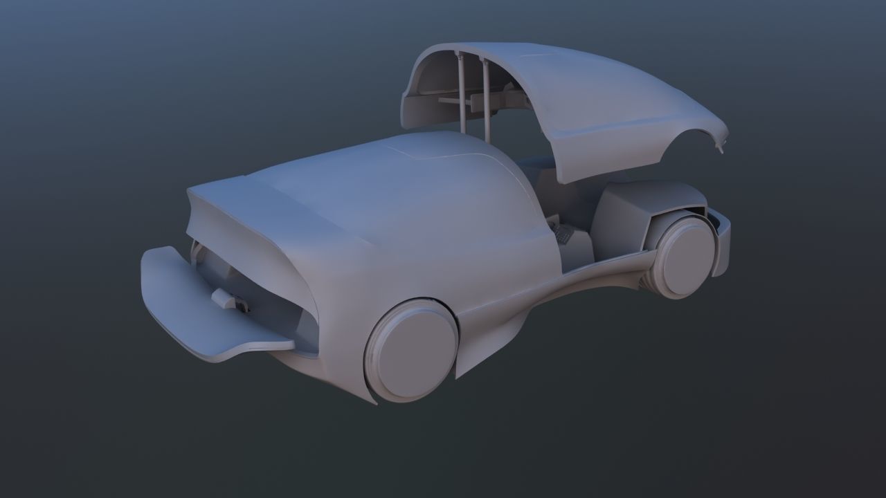 Futuristic Concept Car from 90s movie 3D model_46