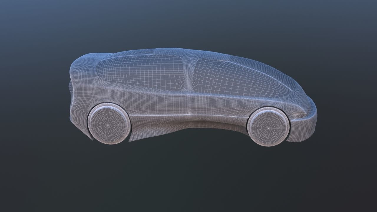 Futuristic Concept Car from 90s movie 3D model_39