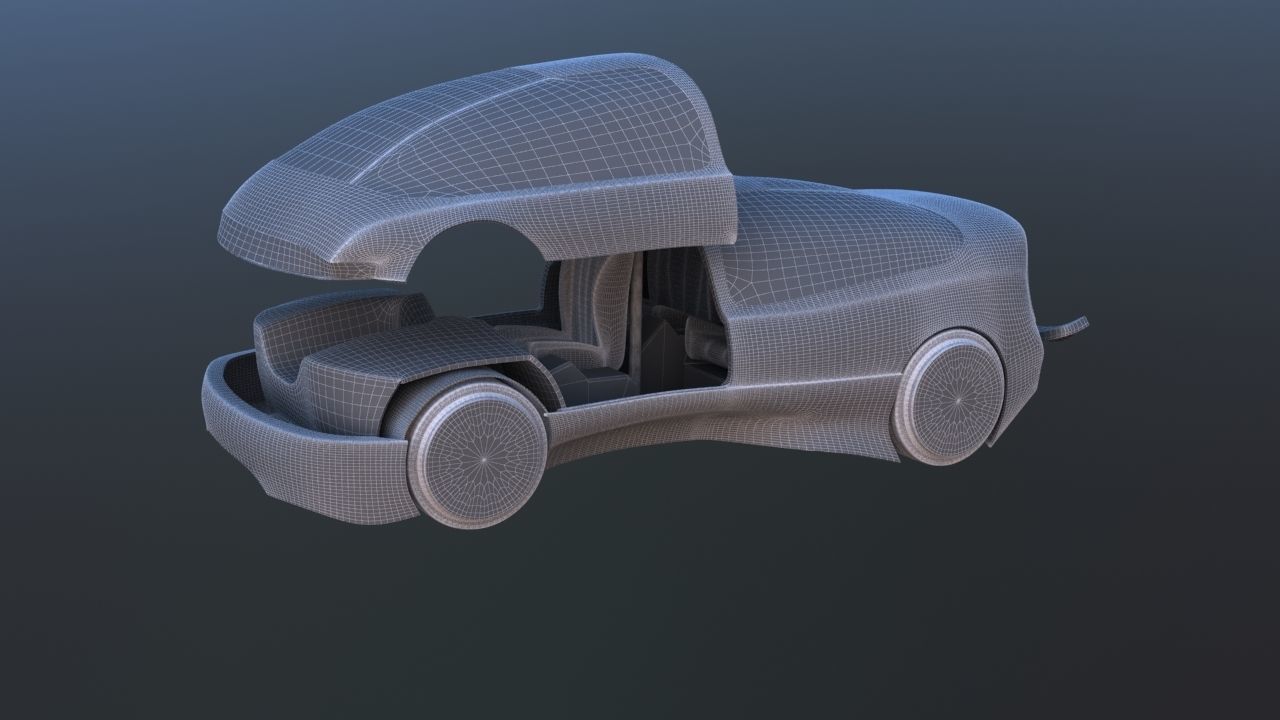Futuristic Concept Car from 90s movie 3D model_49