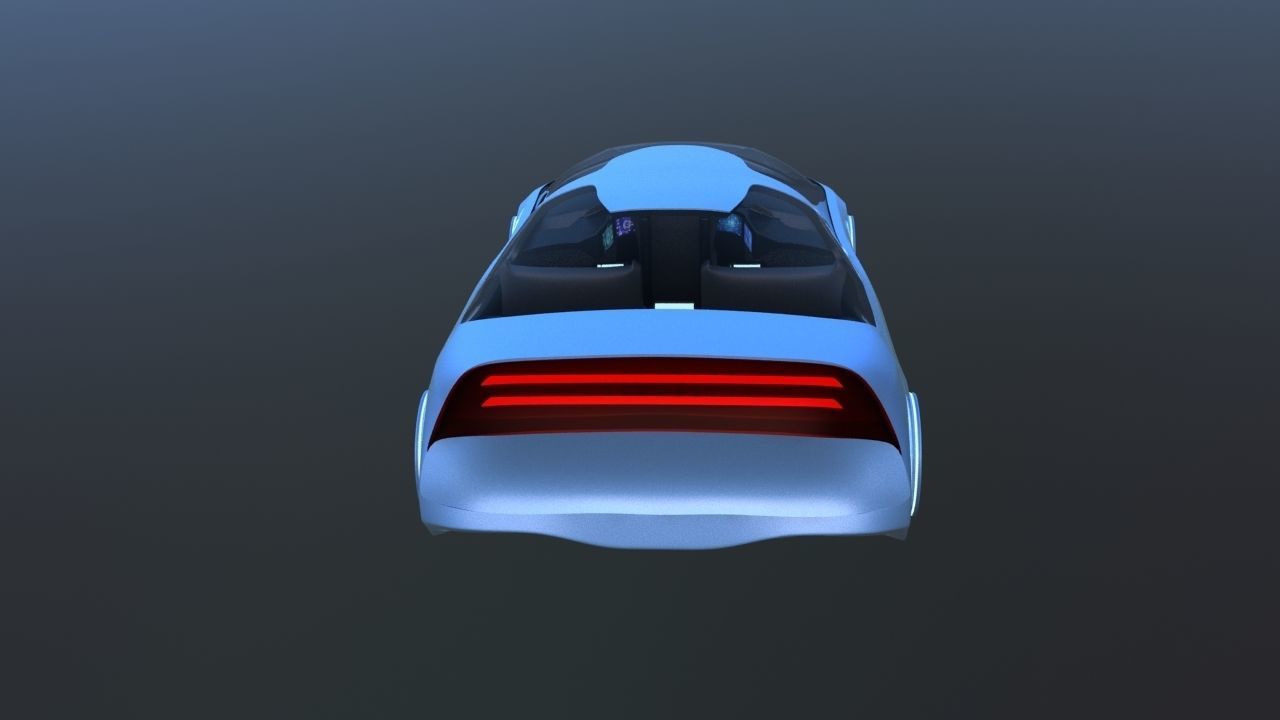 Futuristic Concept Car from 90s movie 3D model_10