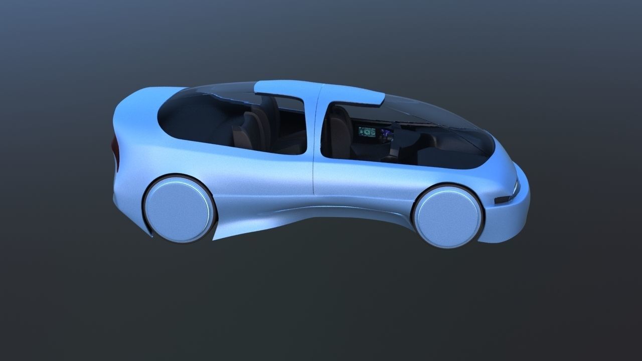 Futuristic Concept Car from 90s movie 3D model_12