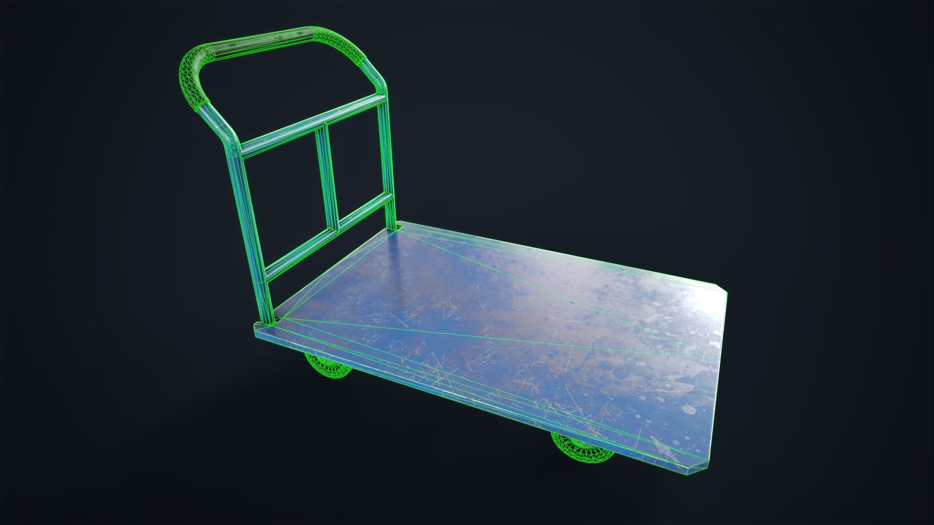 Industrial trolleys Low-poly 3D model_23