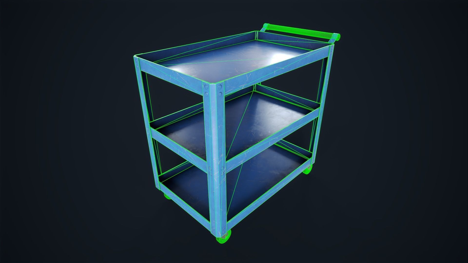 Industrial trolleys Low-poly 3D model_24