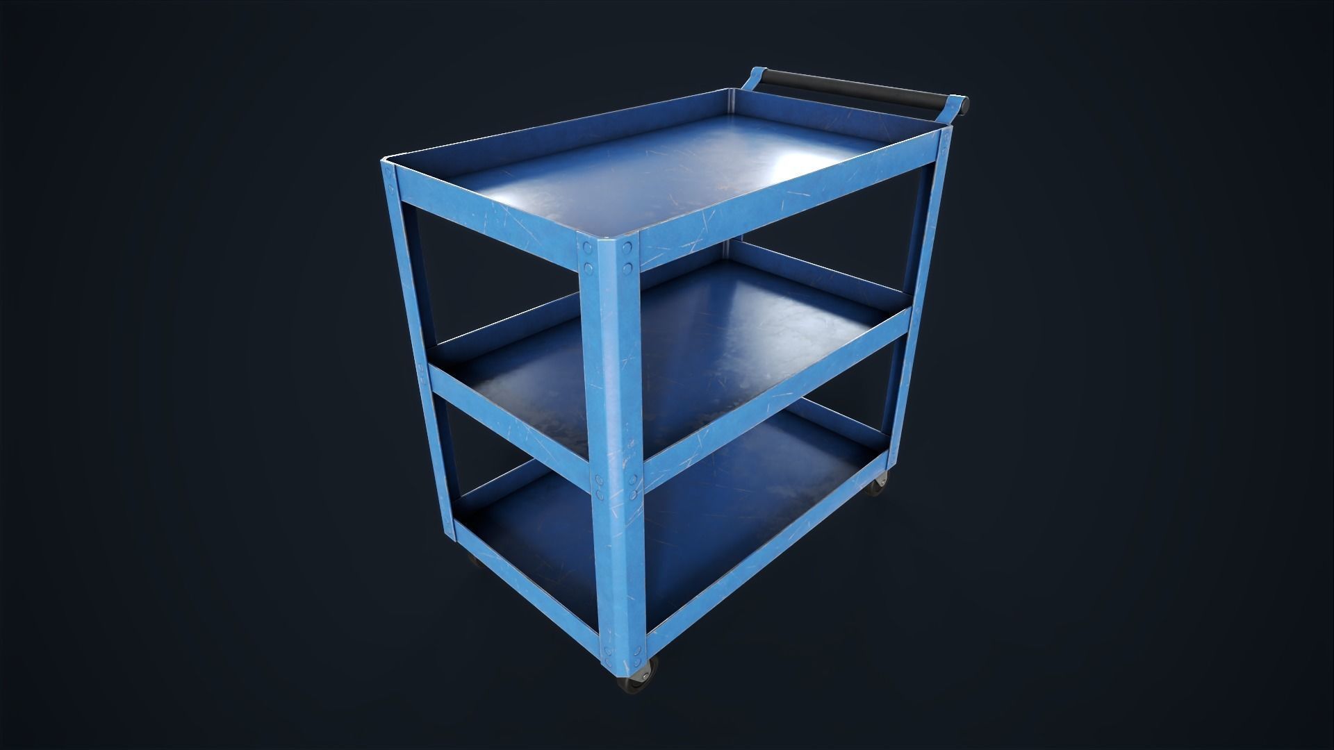 Industrial trolleys Low-poly 3D model_9