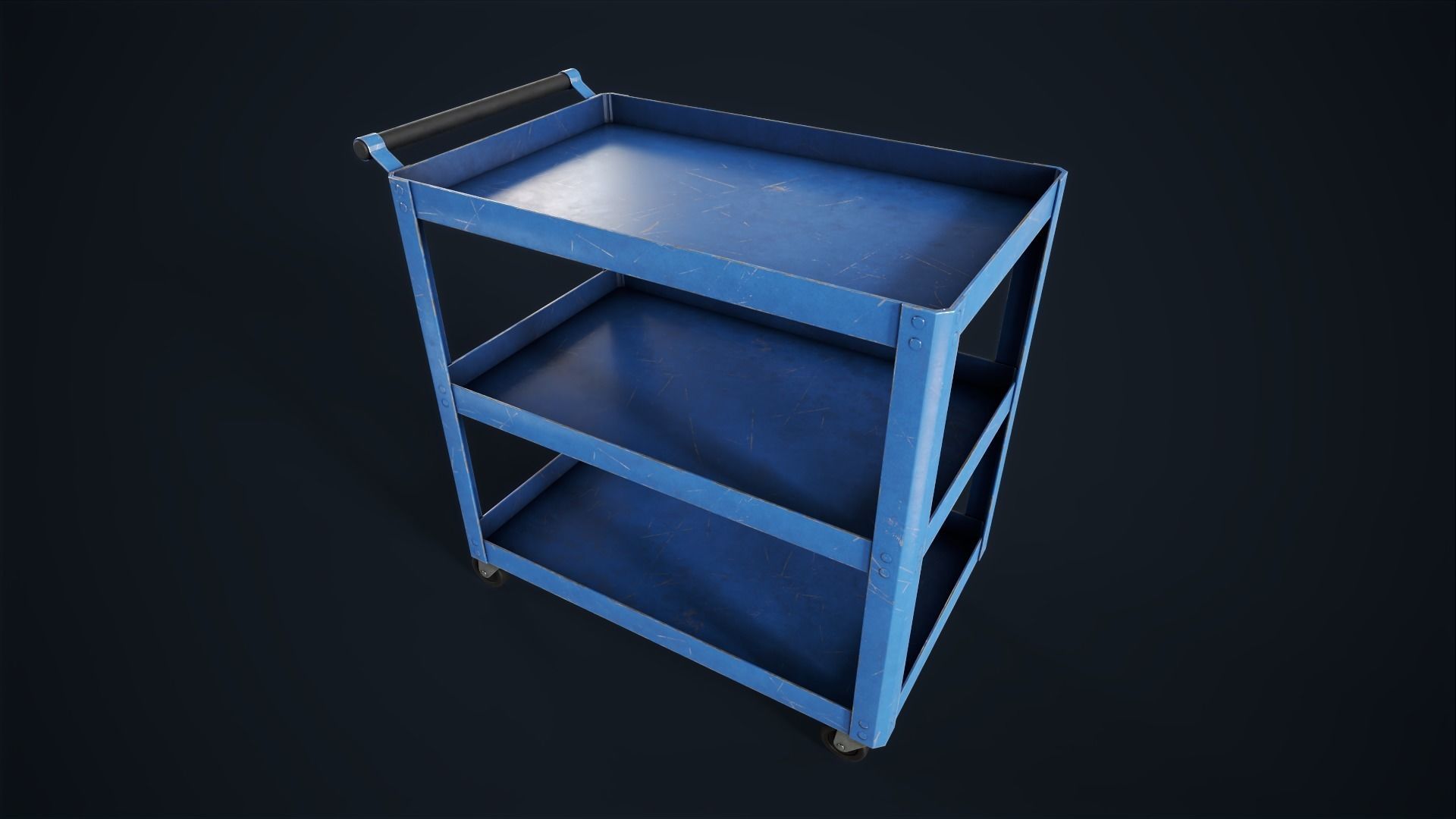 Industrial trolleys Low-poly 3D model_11