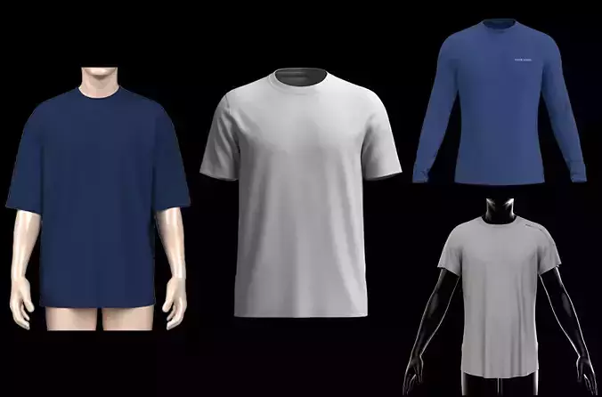 4 Top selling T Shirt 3d models 3D Model Collection