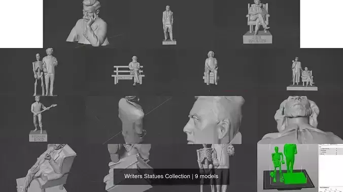 Writers Statues Collection 