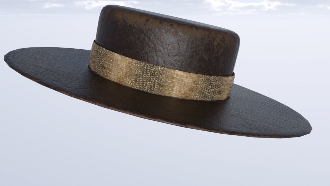Cowboy hat Low-poly 3D model_1