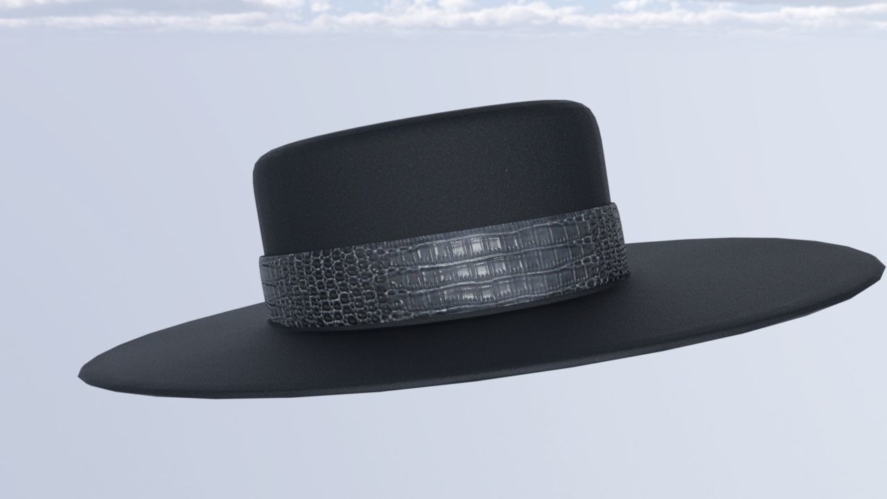 Cowboy hat Low-poly 3D model_2