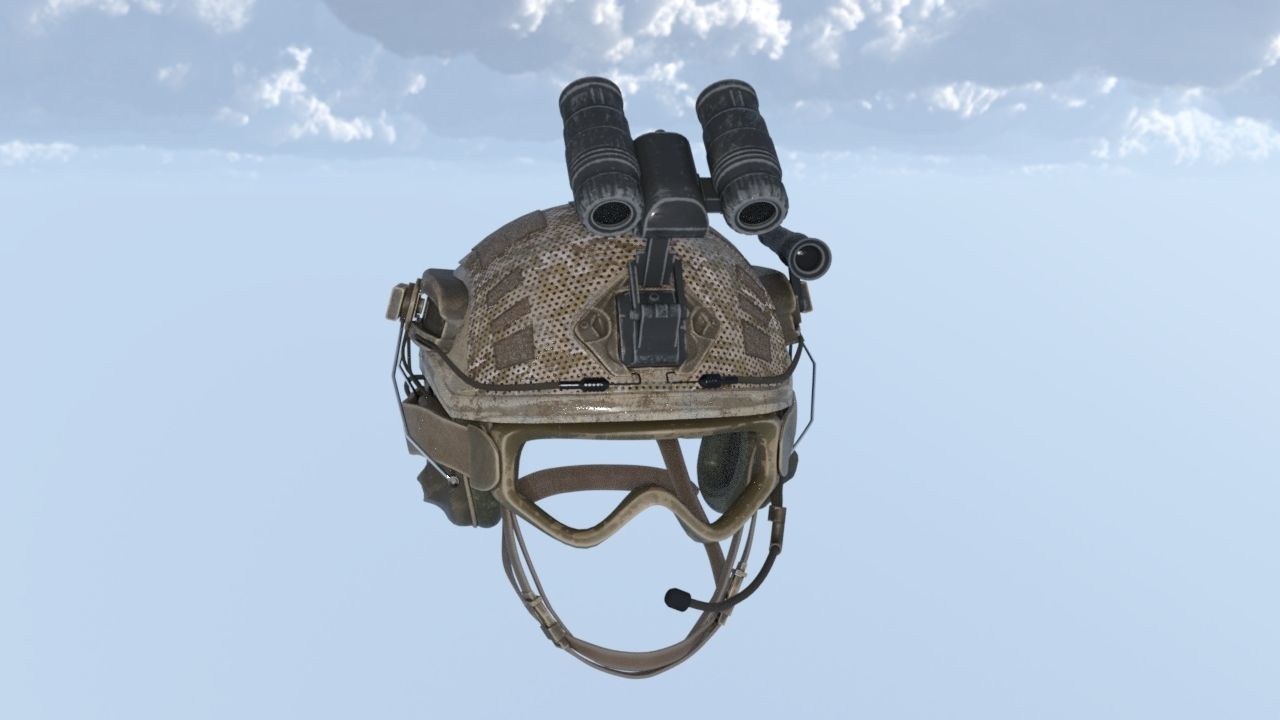 Combat helmet Low-poly 3D model_3