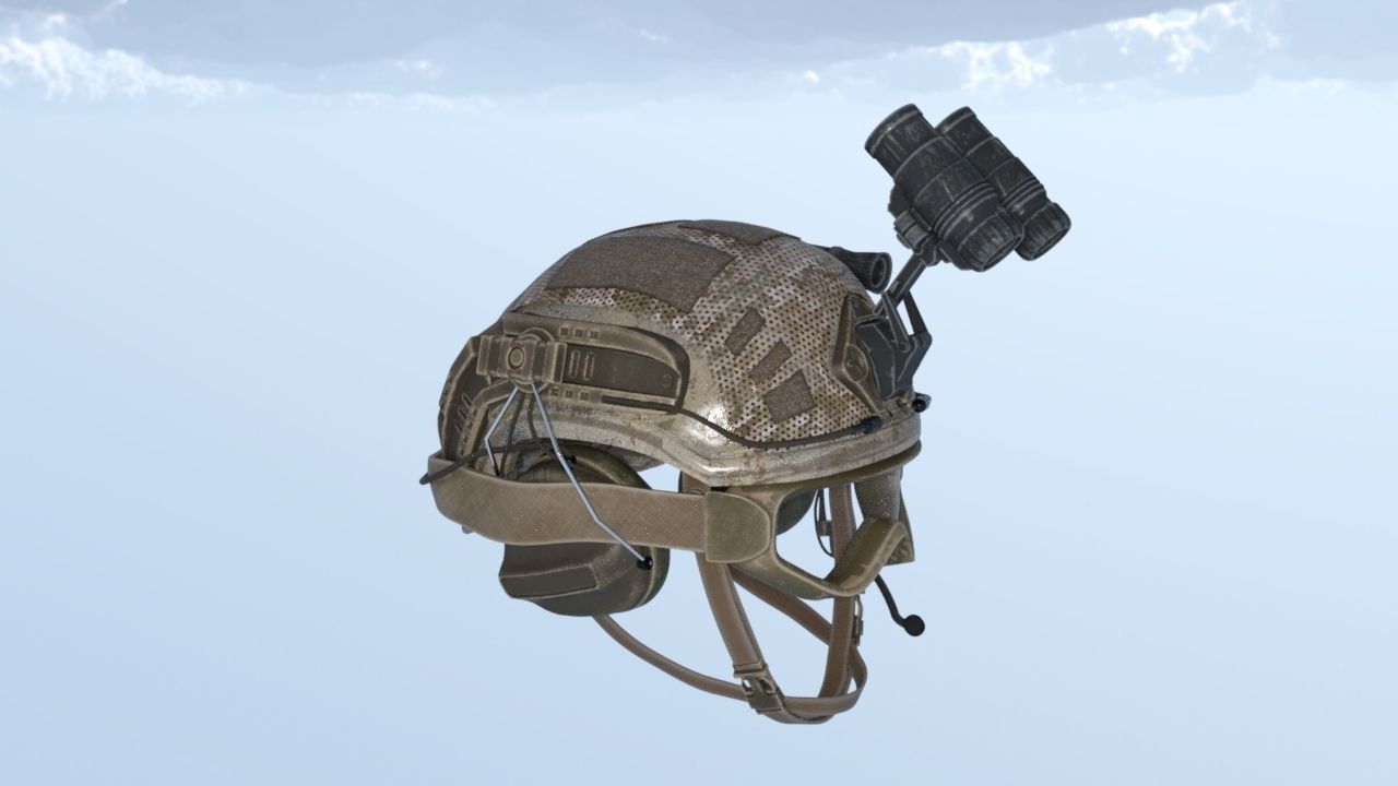 Combat helmet Low-poly 3D model_2