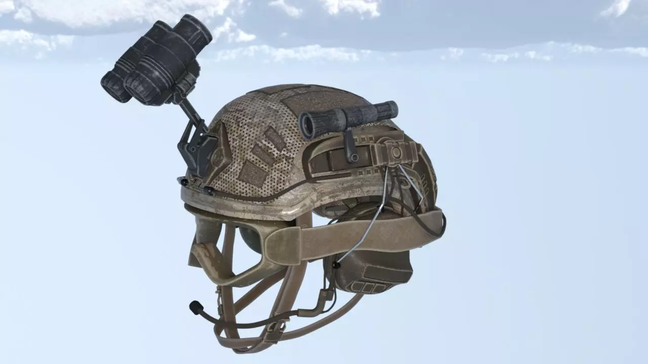 Combat helmet Low-poly 3D model_0