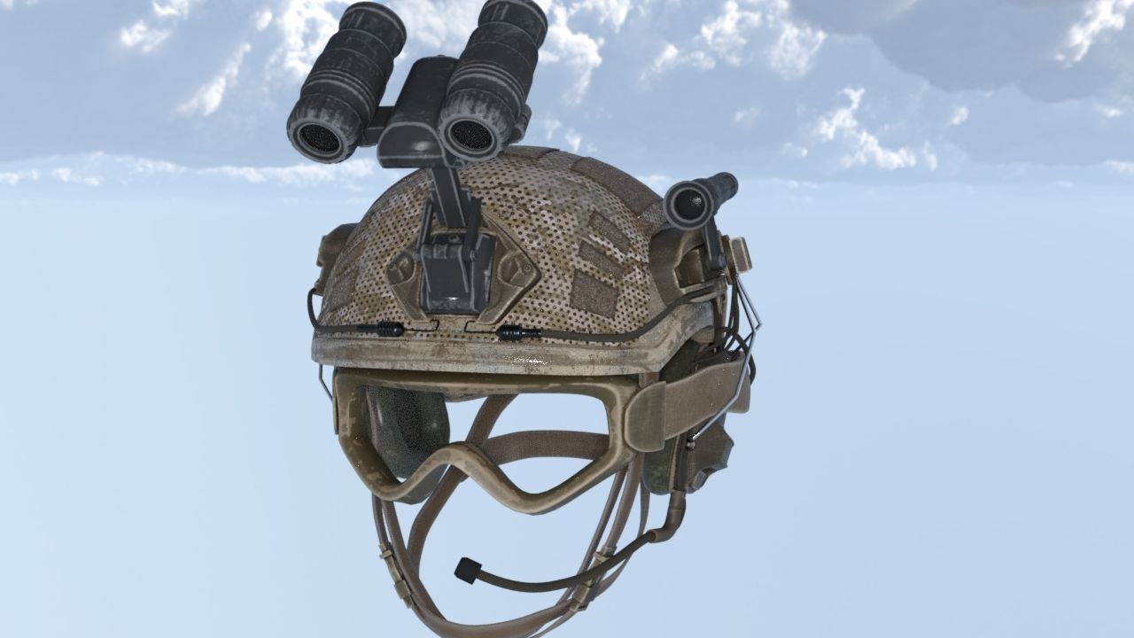 Combat helmet Low-poly 3D model_1