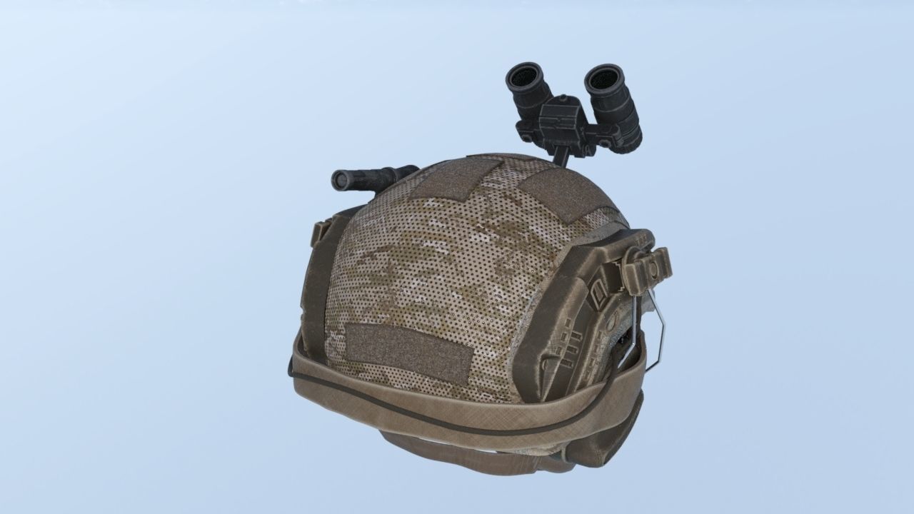 Combat helmet Low-poly 3D model_4