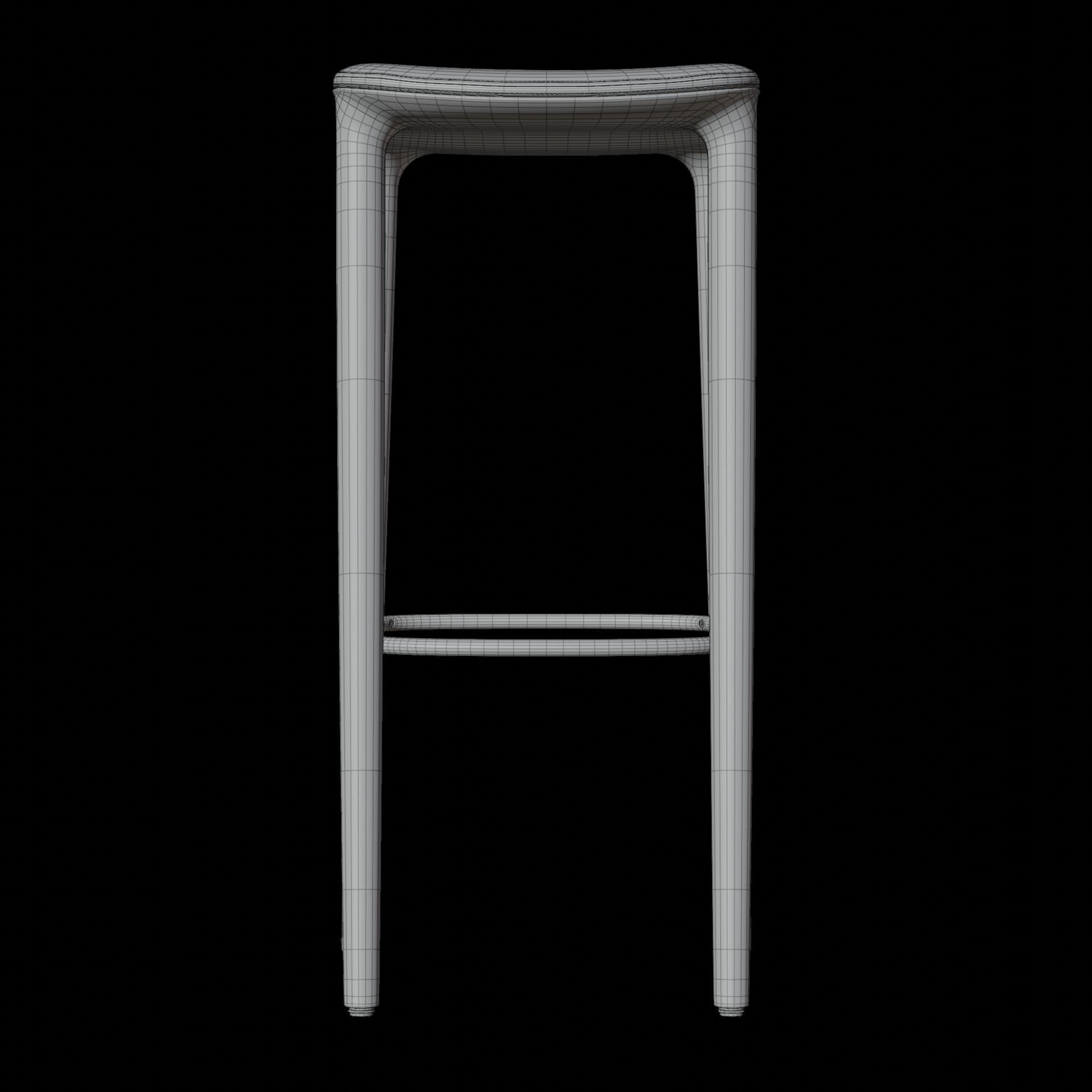 Wooden Bar Stool 3D Model Artisan Neva Bar Stool 3D model_6