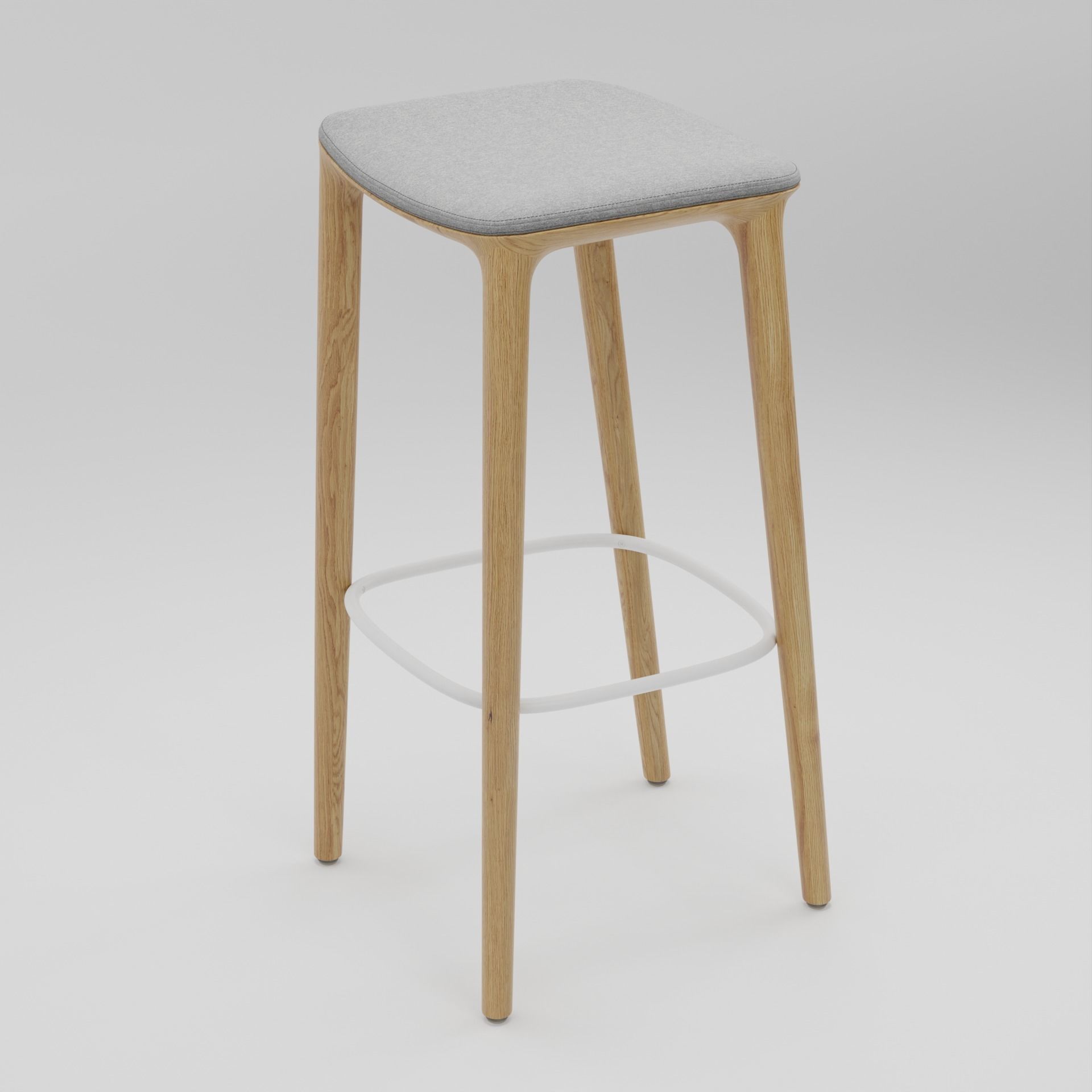 Wooden Bar Stool 3D Model Artisan Neva Bar Stool 3D model_1