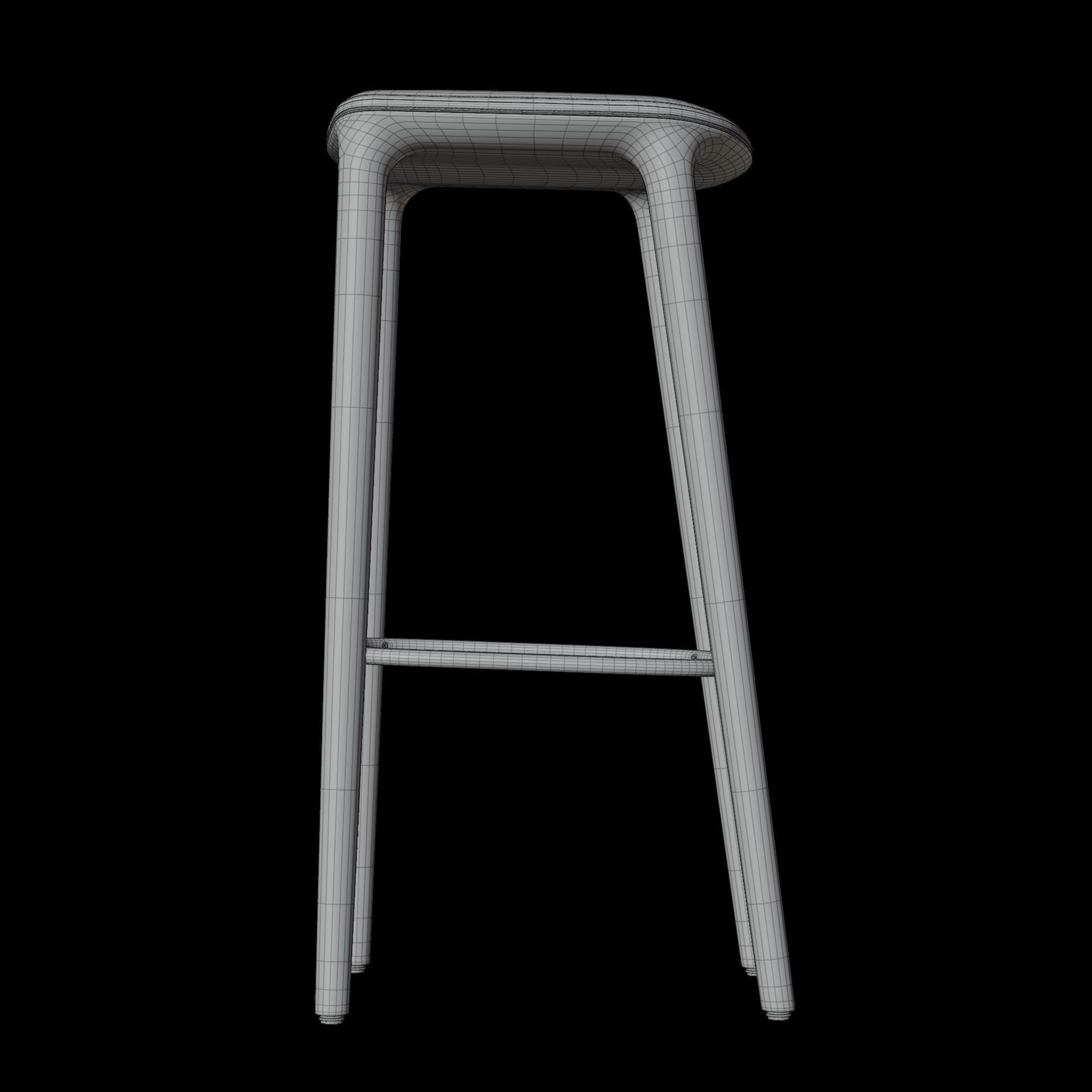 Wooden Bar Stool 3D Model Artisan Neva Bar Stool 3D model_7