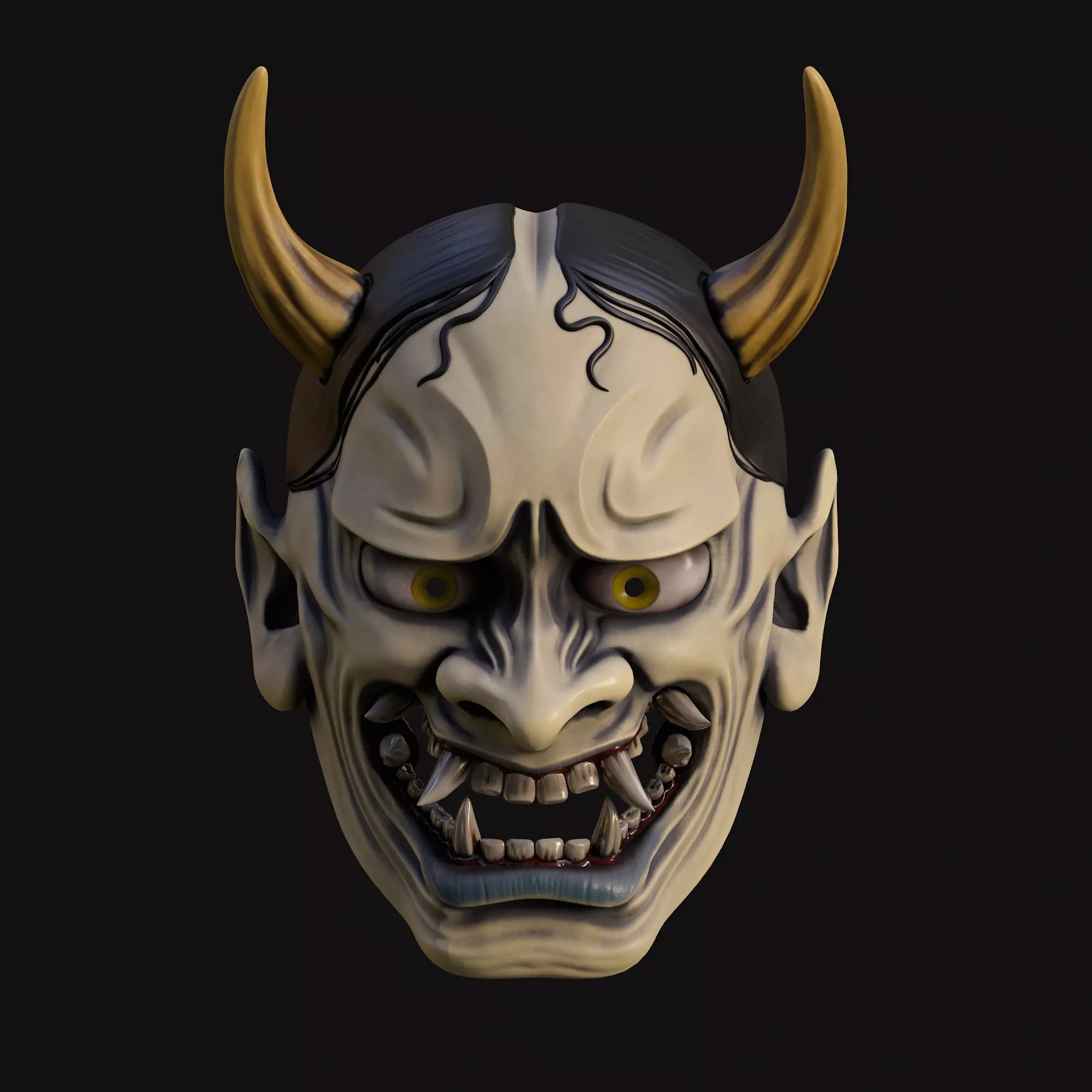 The Tengu mask in traditional Japanese style 3D model