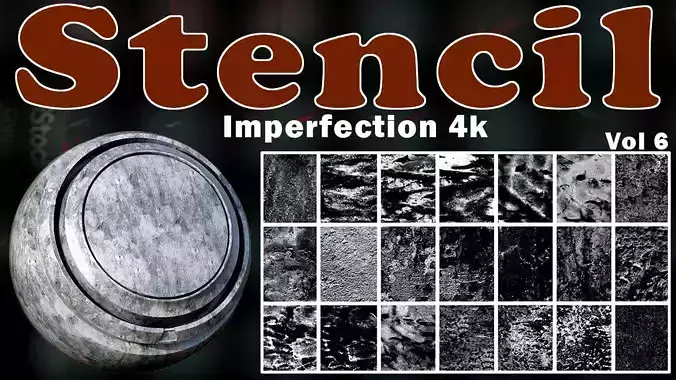 180 Stencil Imperfection 4K Vol 6  Texture