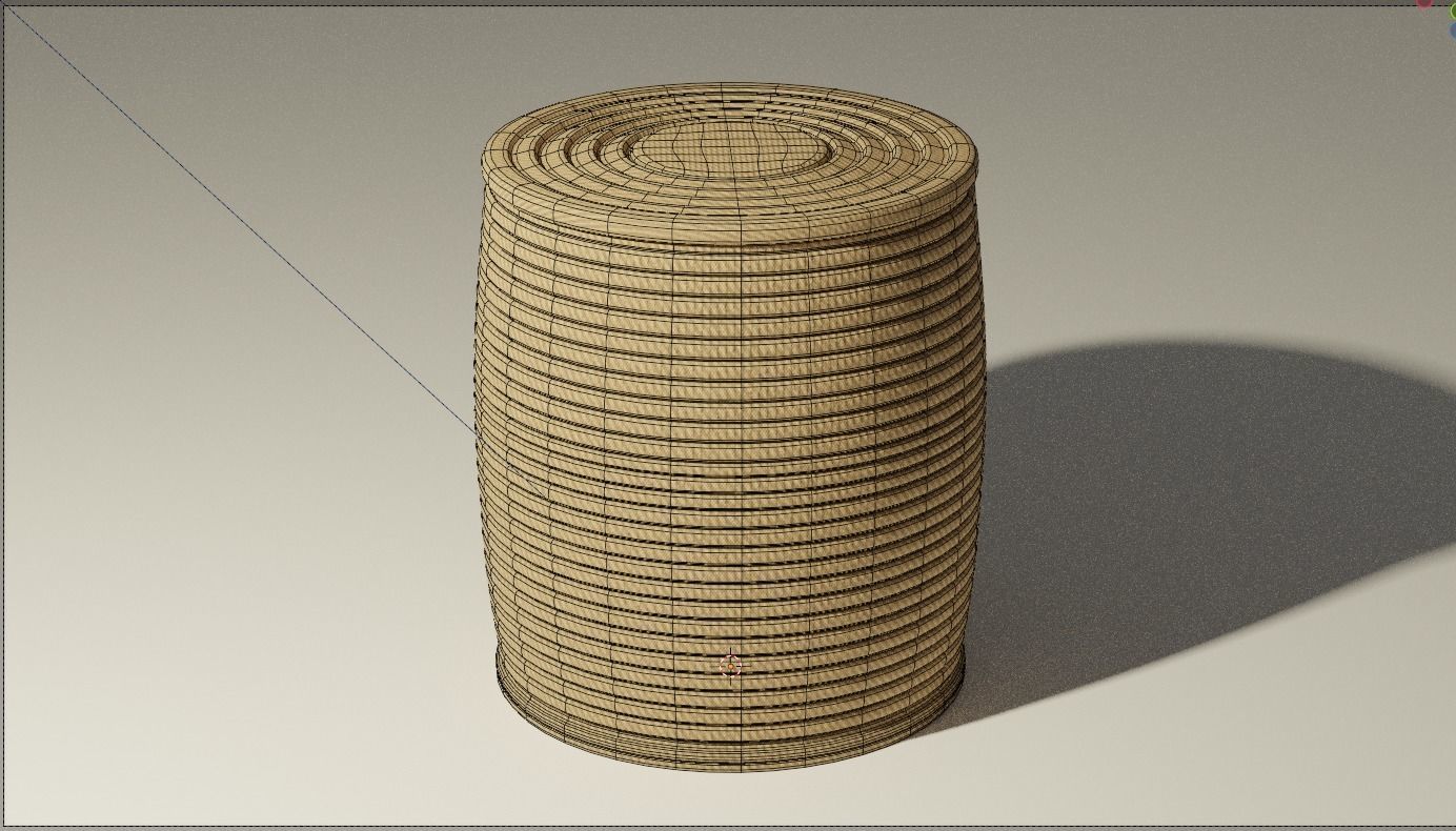 Coastal Boho Side Table Low-poly 3D model_1