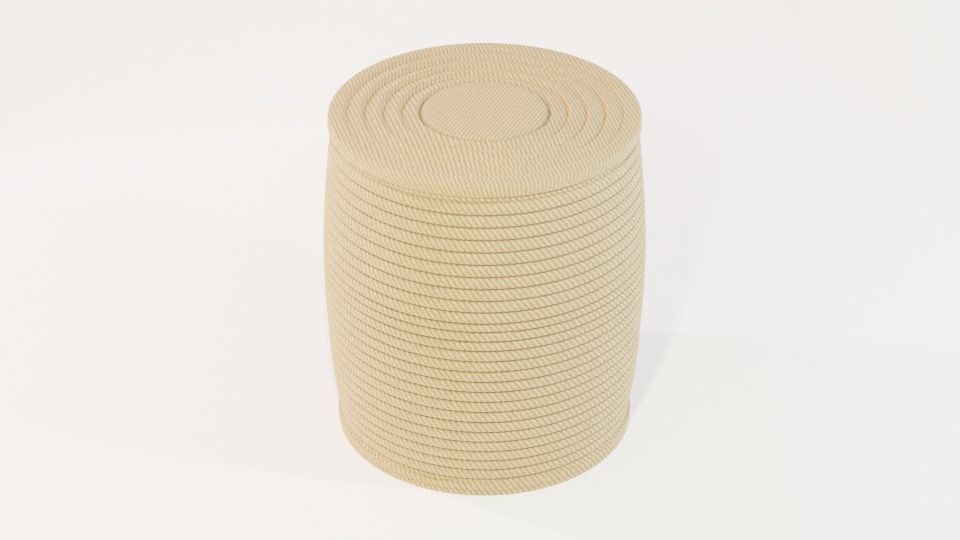 Coastal Boho Side Table Low-poly 3D model_2