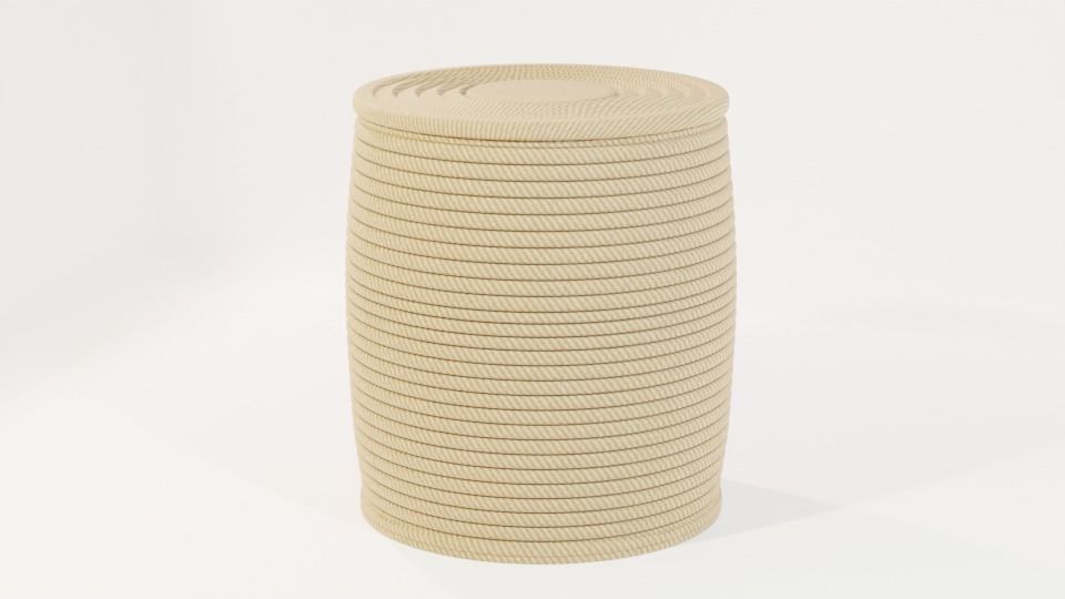 Coastal Boho Side Table Low-poly 3D model_4