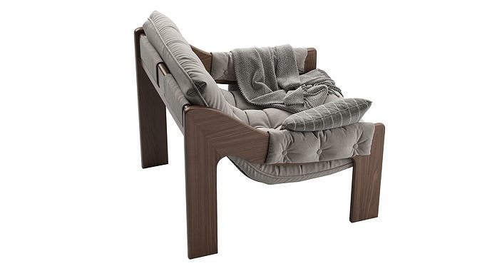 Halston Chair 3D model 5