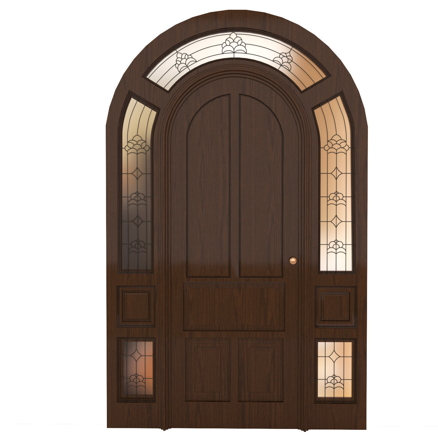 Arched door Low-poly 3D model_1