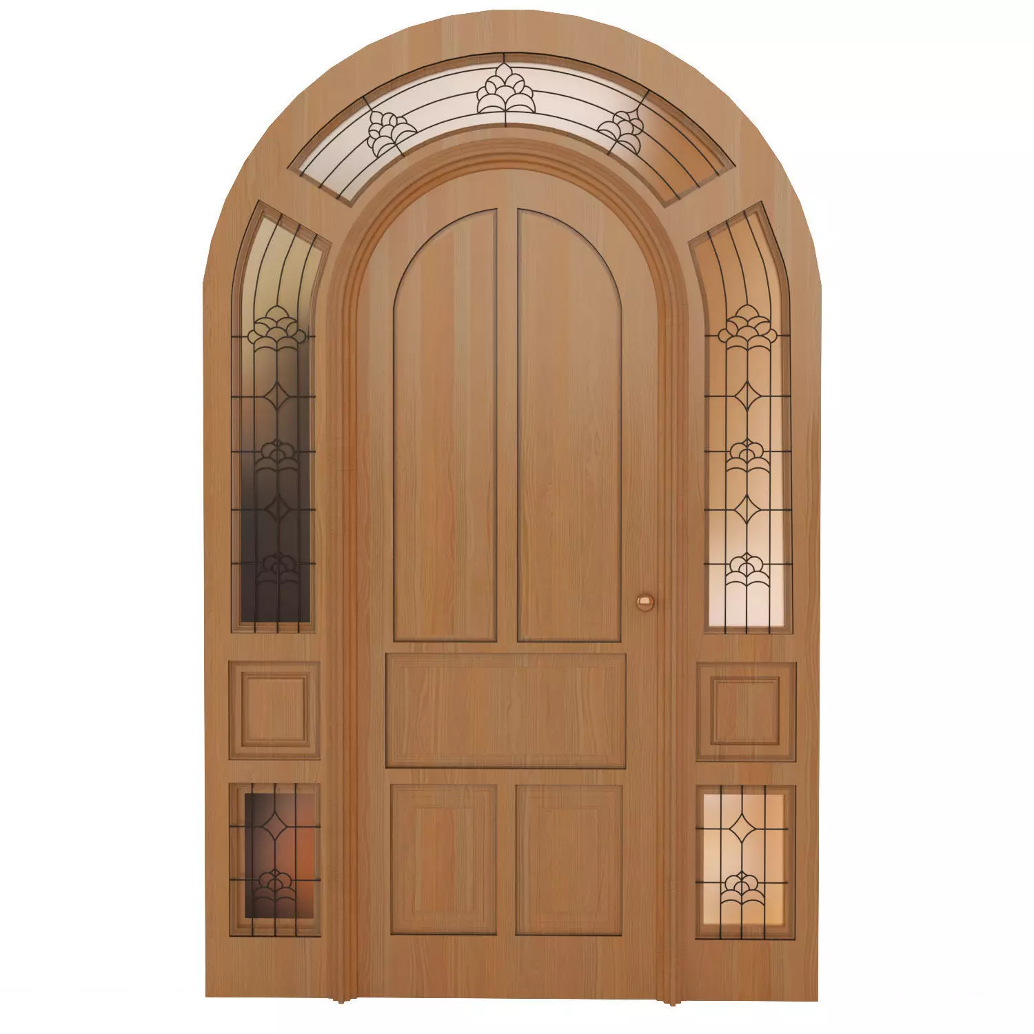 Arched door Low-poly 3D model_0
