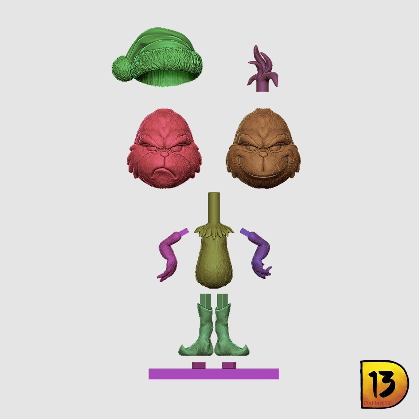 MiniPrint 005 - Grinch with chair and Max 3D print model_5