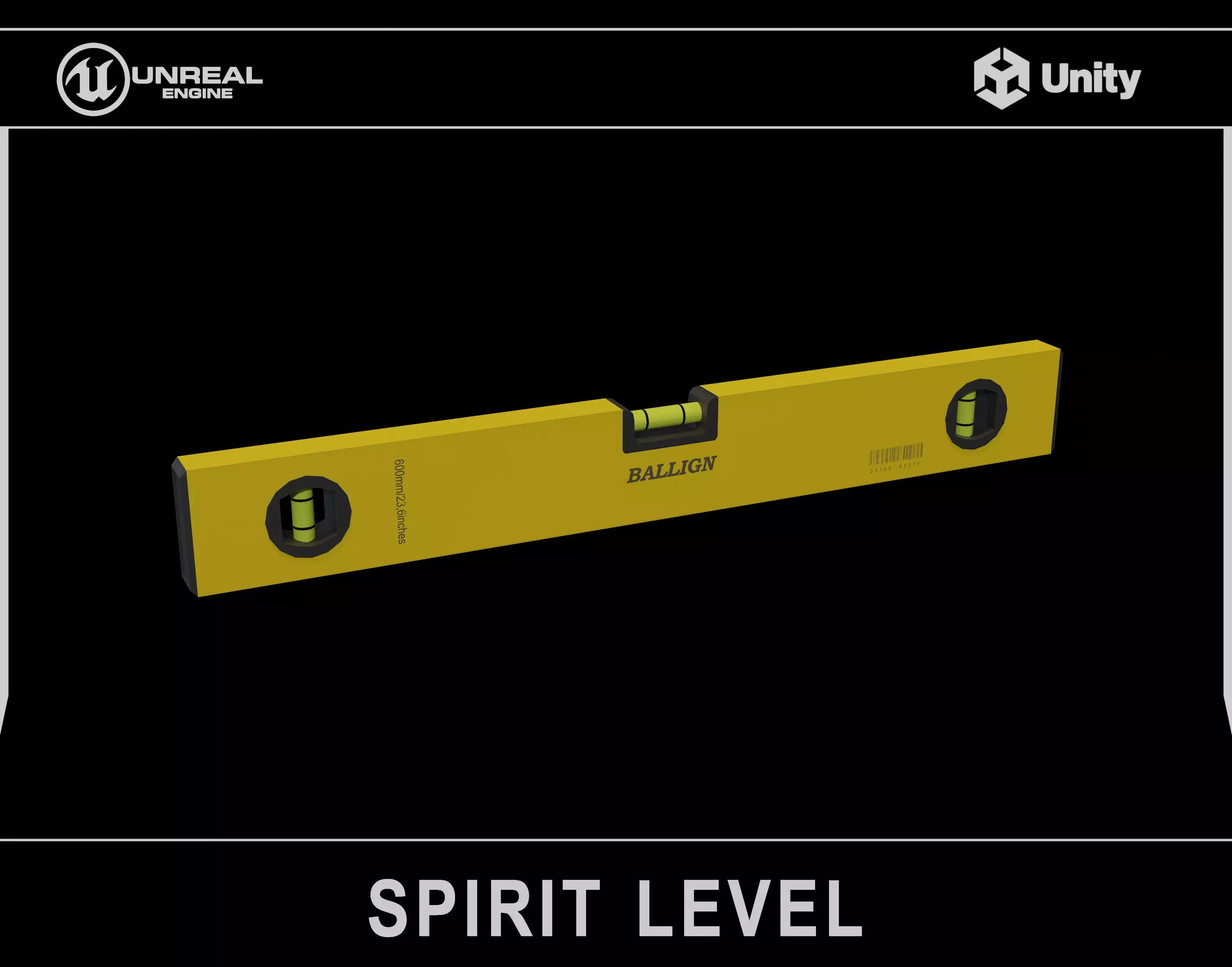 Spirit Level Low-poly 3D model_0