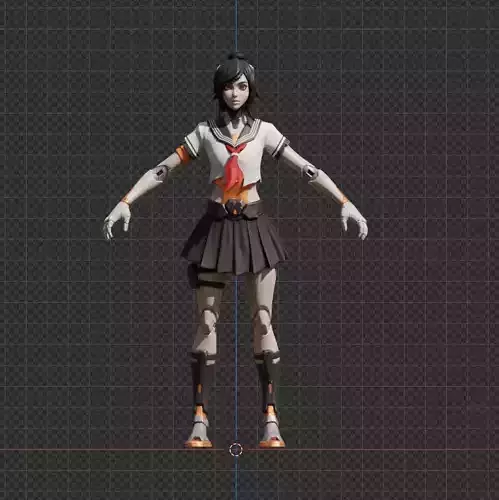 3D models Tsuki from the game fortnite Low-poly 3D model