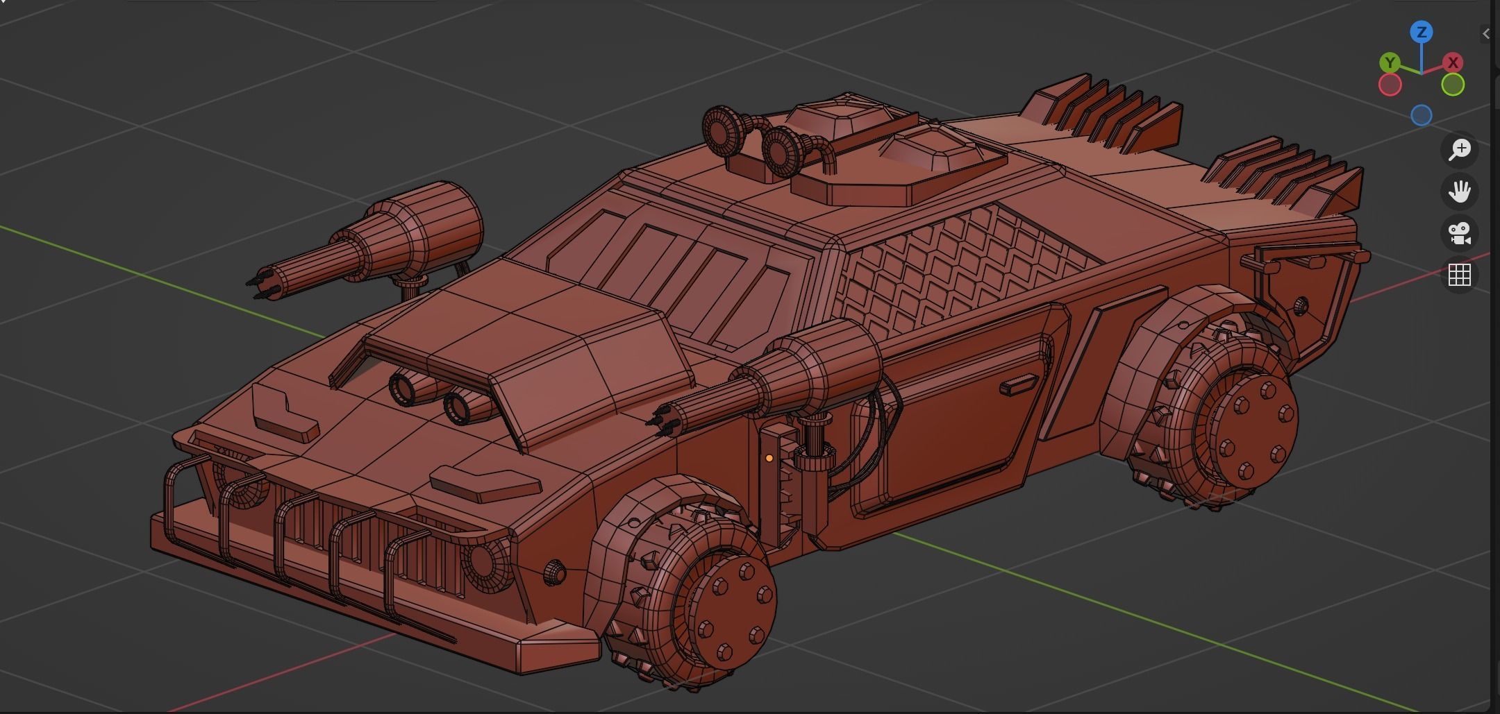 Mad Max Car Low-poly 3D model_10