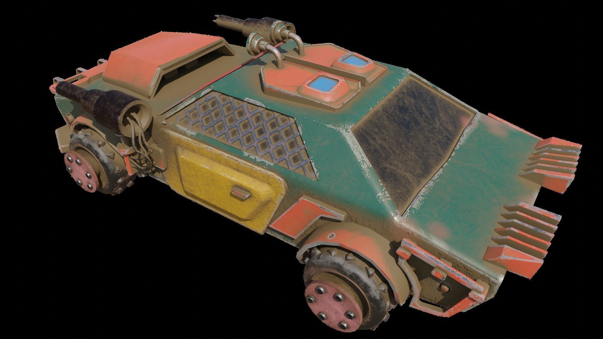Mad Max Car Low-poly 3D model_5