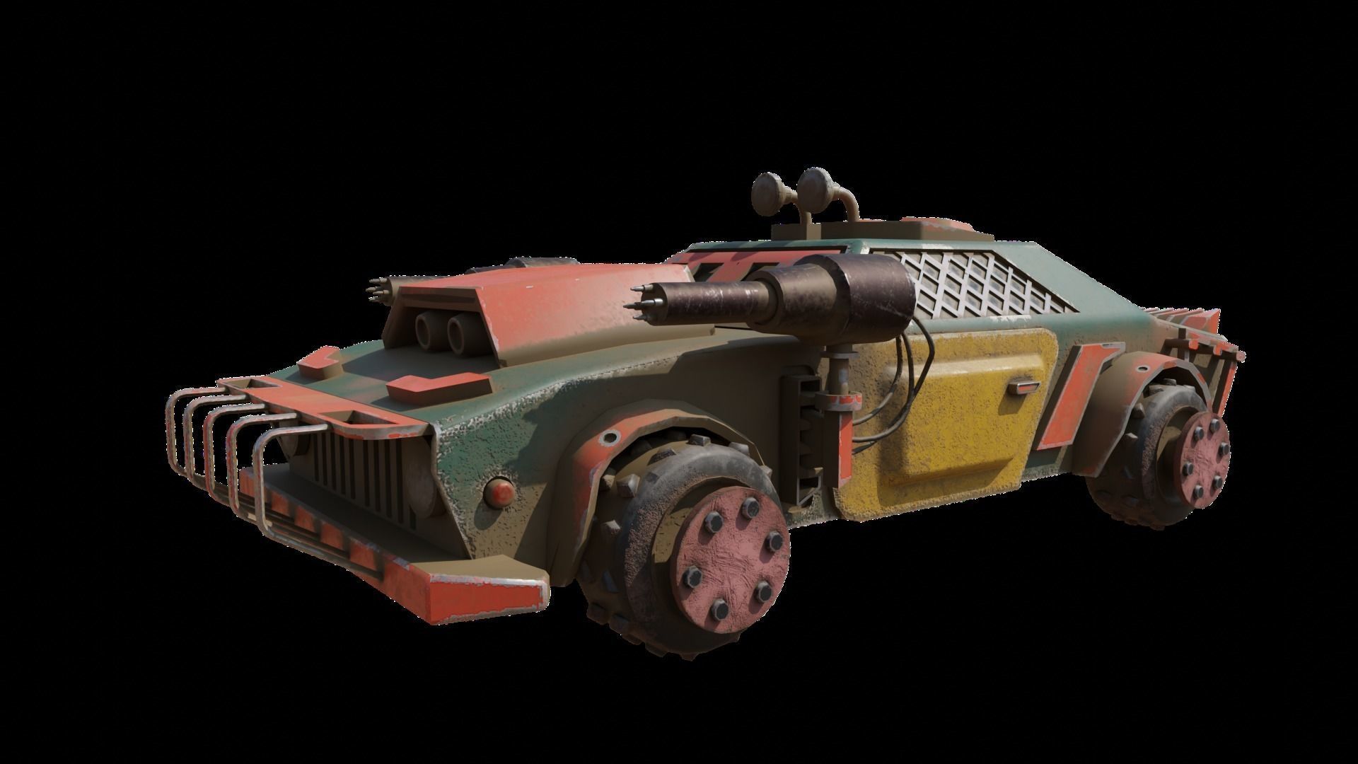 Mad Max Car Low-poly 3D model_1