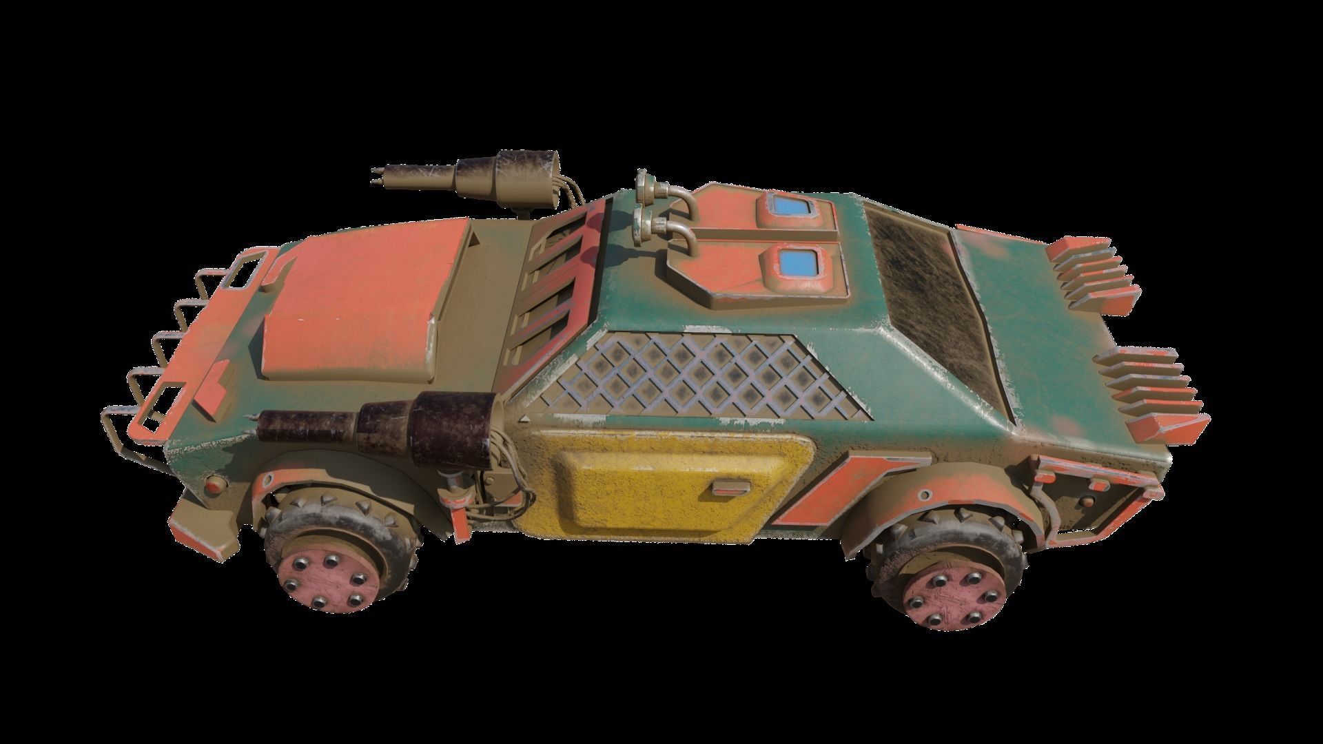 Mad Max Car Low-poly 3D model_3
