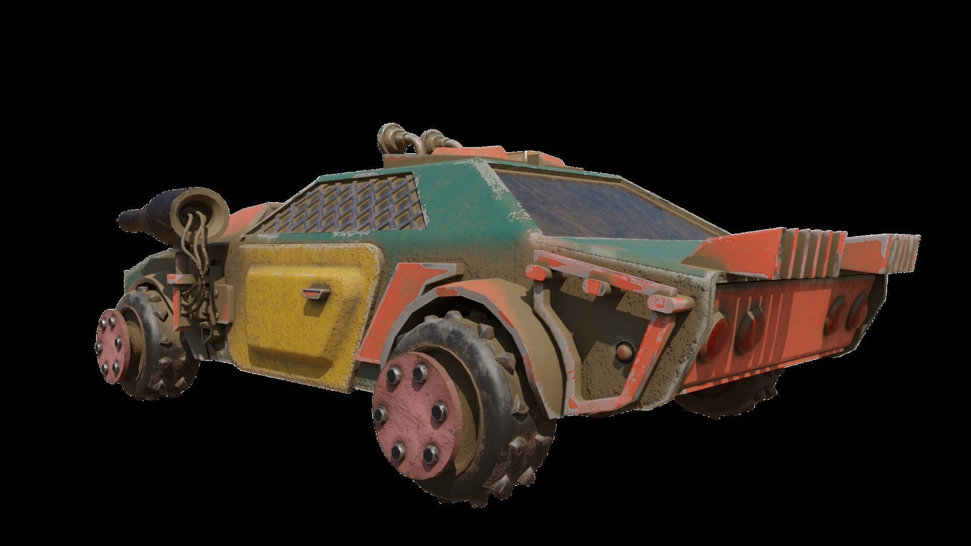 Mad Max Car Low-poly 3D model_4
