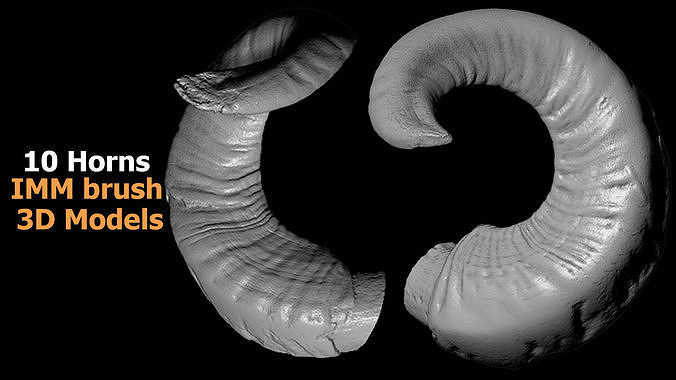 10 Horns IMM Brush 3D Models 3D model