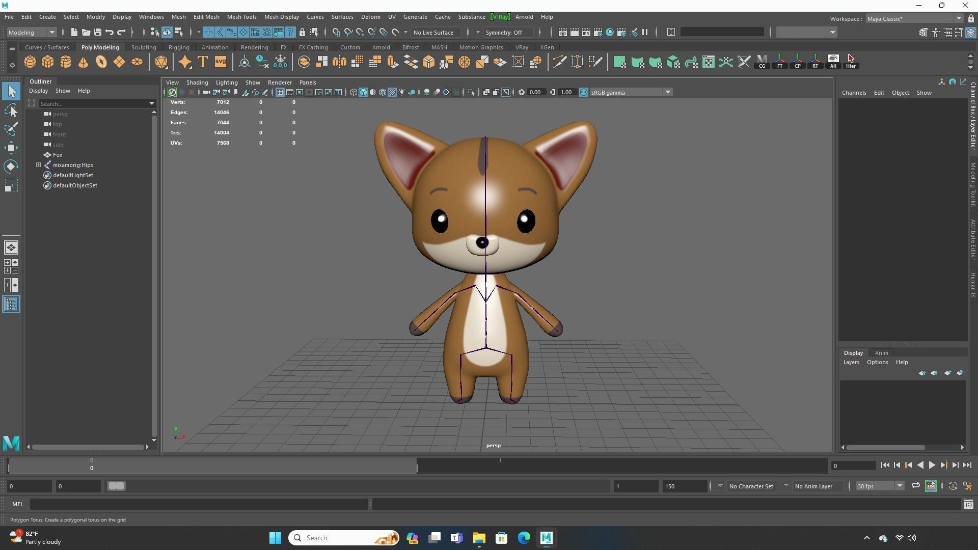 Fox low poly animated v001 Low-poly 3D model_3