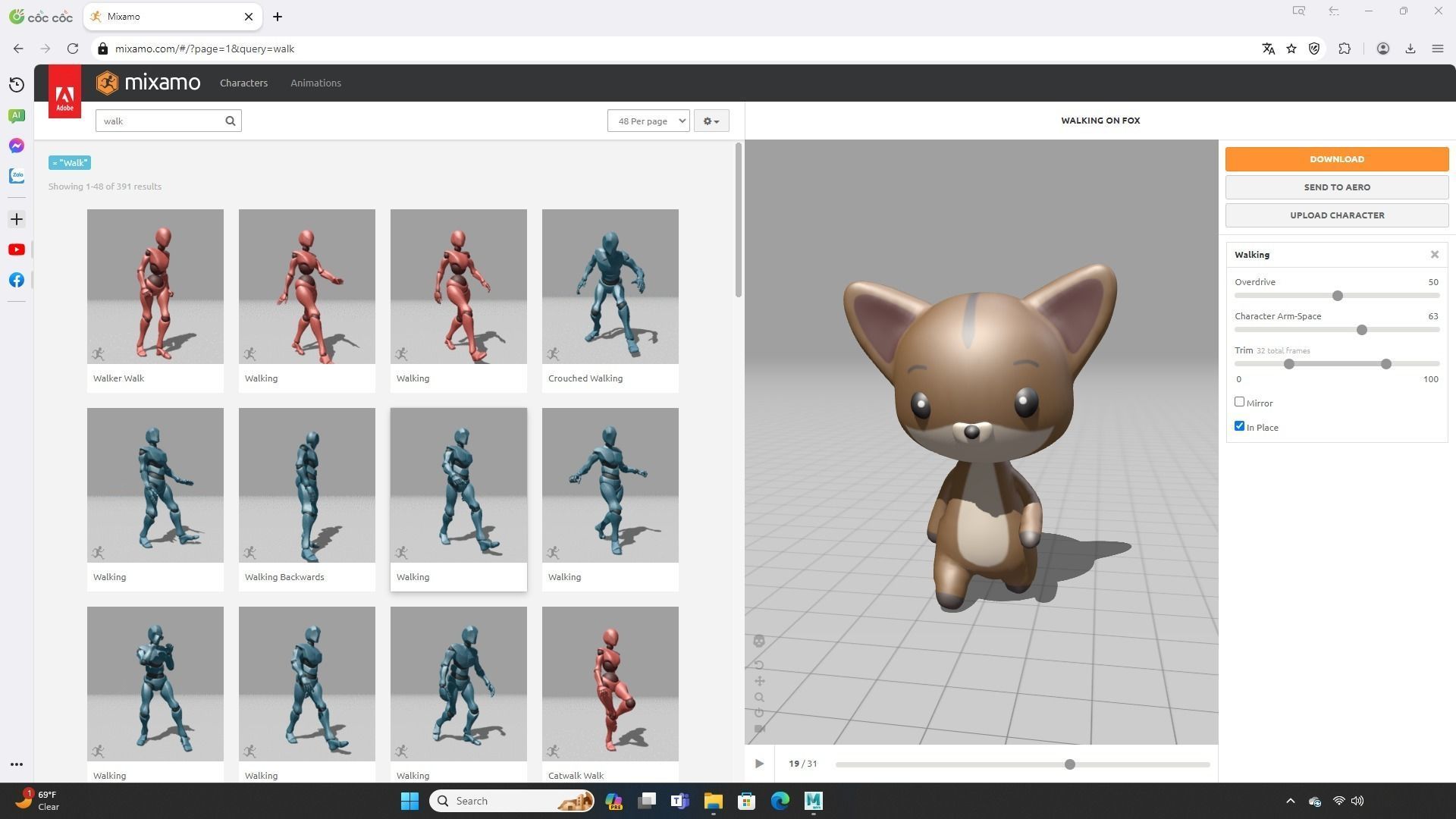 Fox low poly animated v001 Low-poly 3D model_1