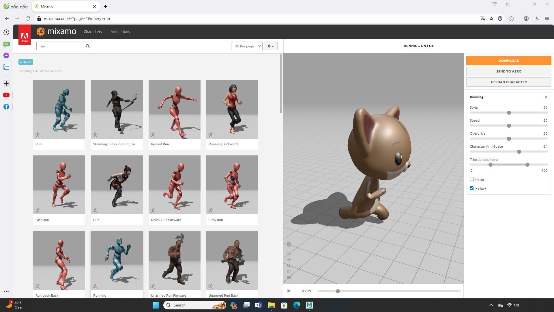 Fox low poly animated v001 Low-poly 3D model_2