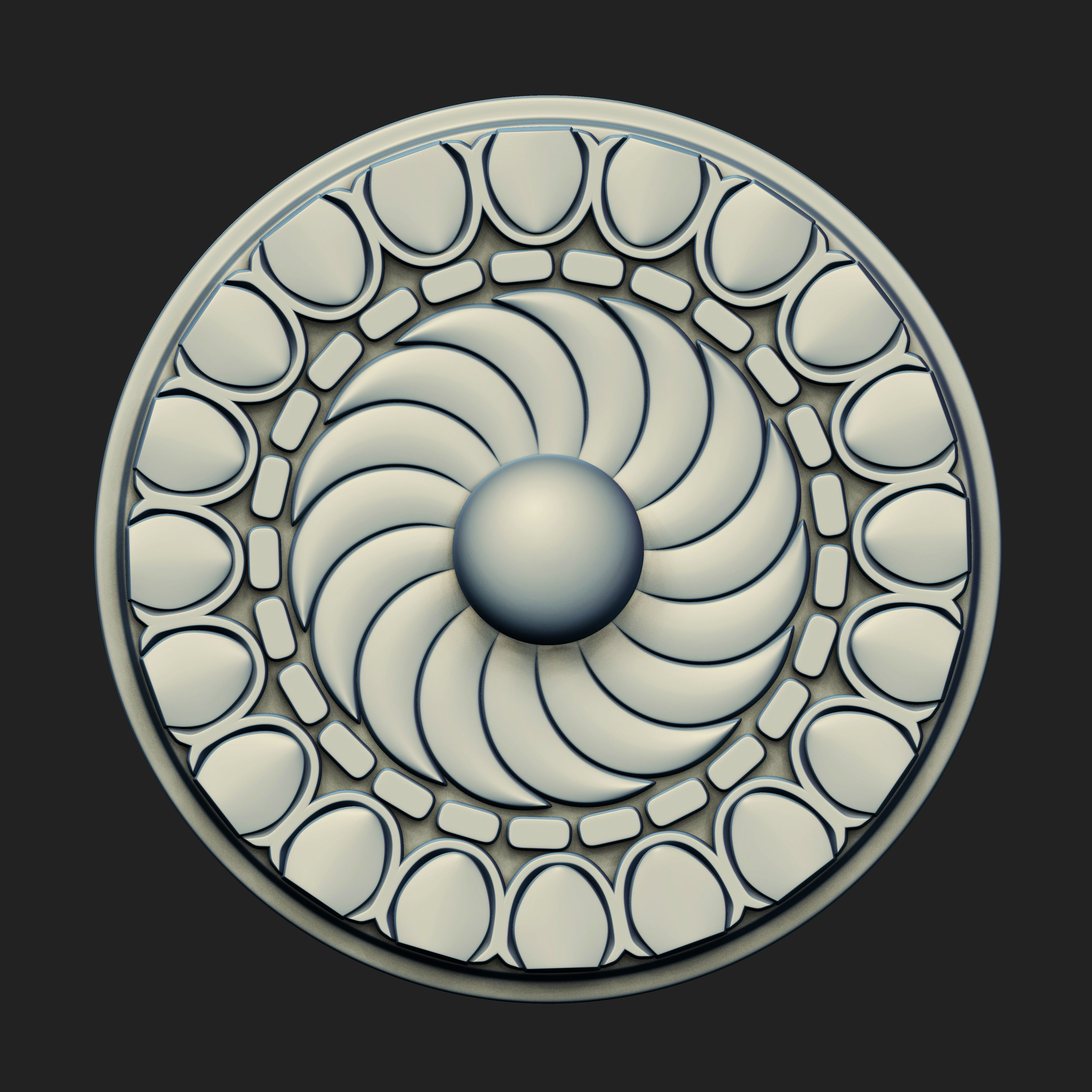 20 Rosette Ceiling Base Mesh Vol 2 Low-poly 3D model_13