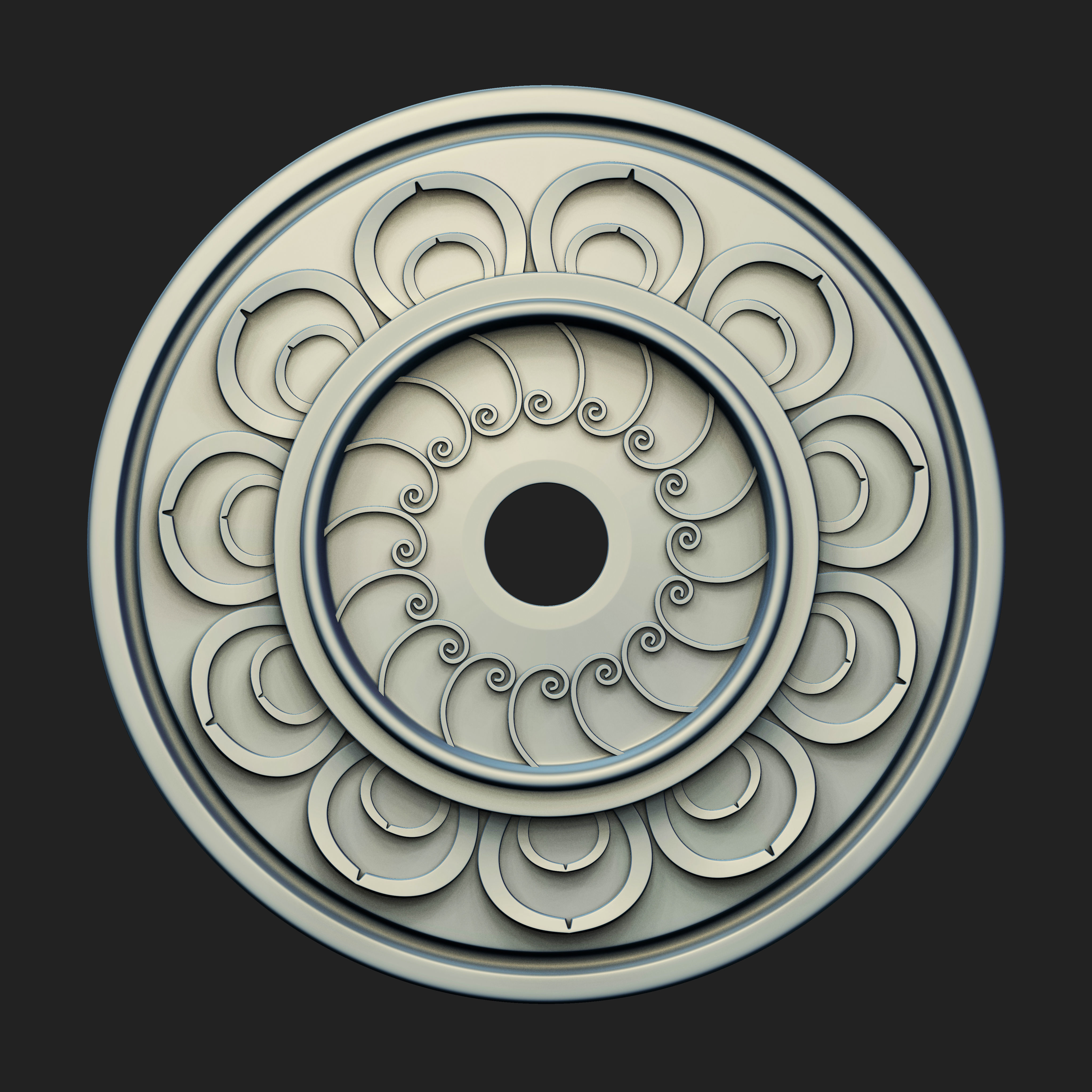 20 Rosette Ceiling Base Mesh Vol 2 Low-poly 3D model_16