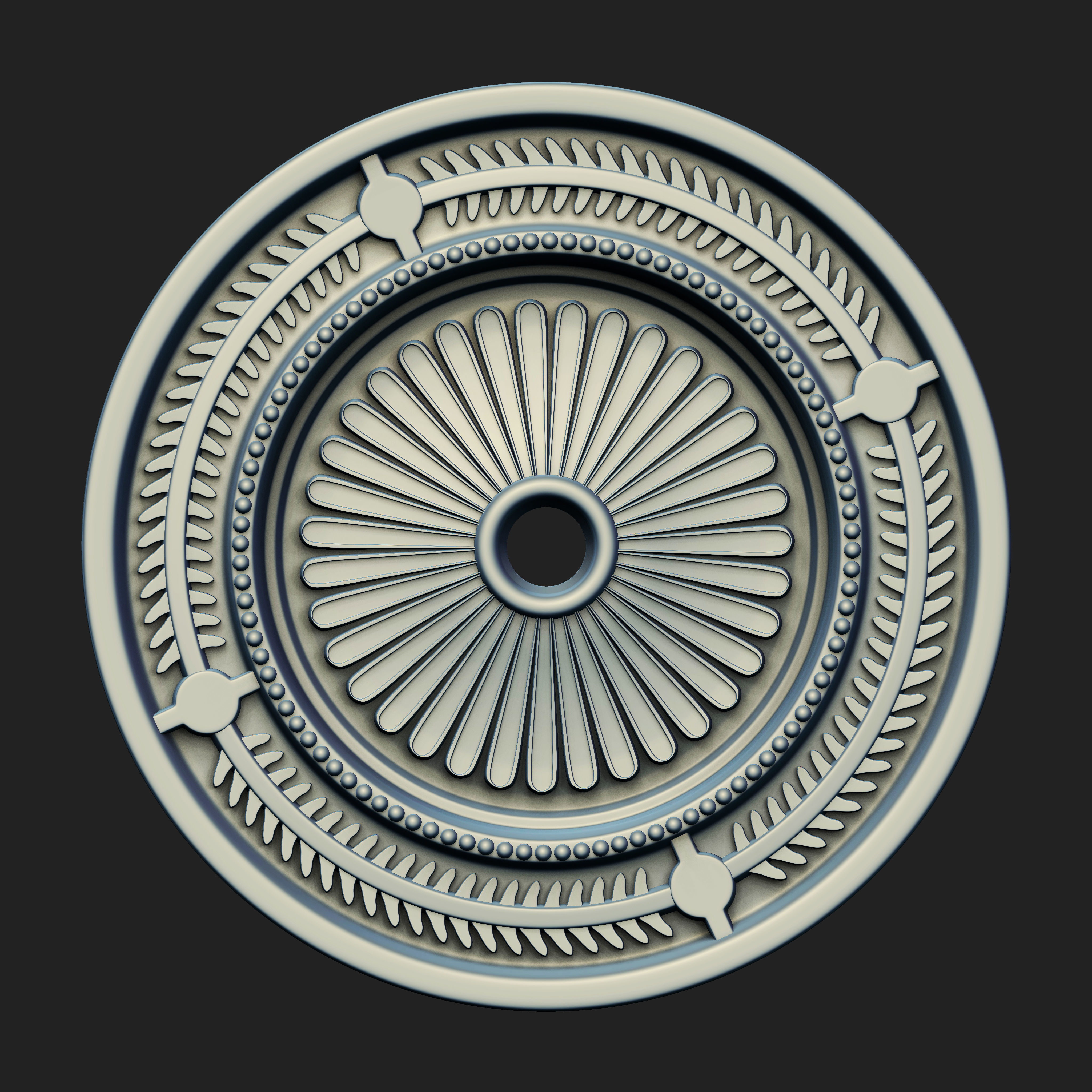 20 Rosette Ceiling Base Mesh Vol 2 Low-poly 3D model_19