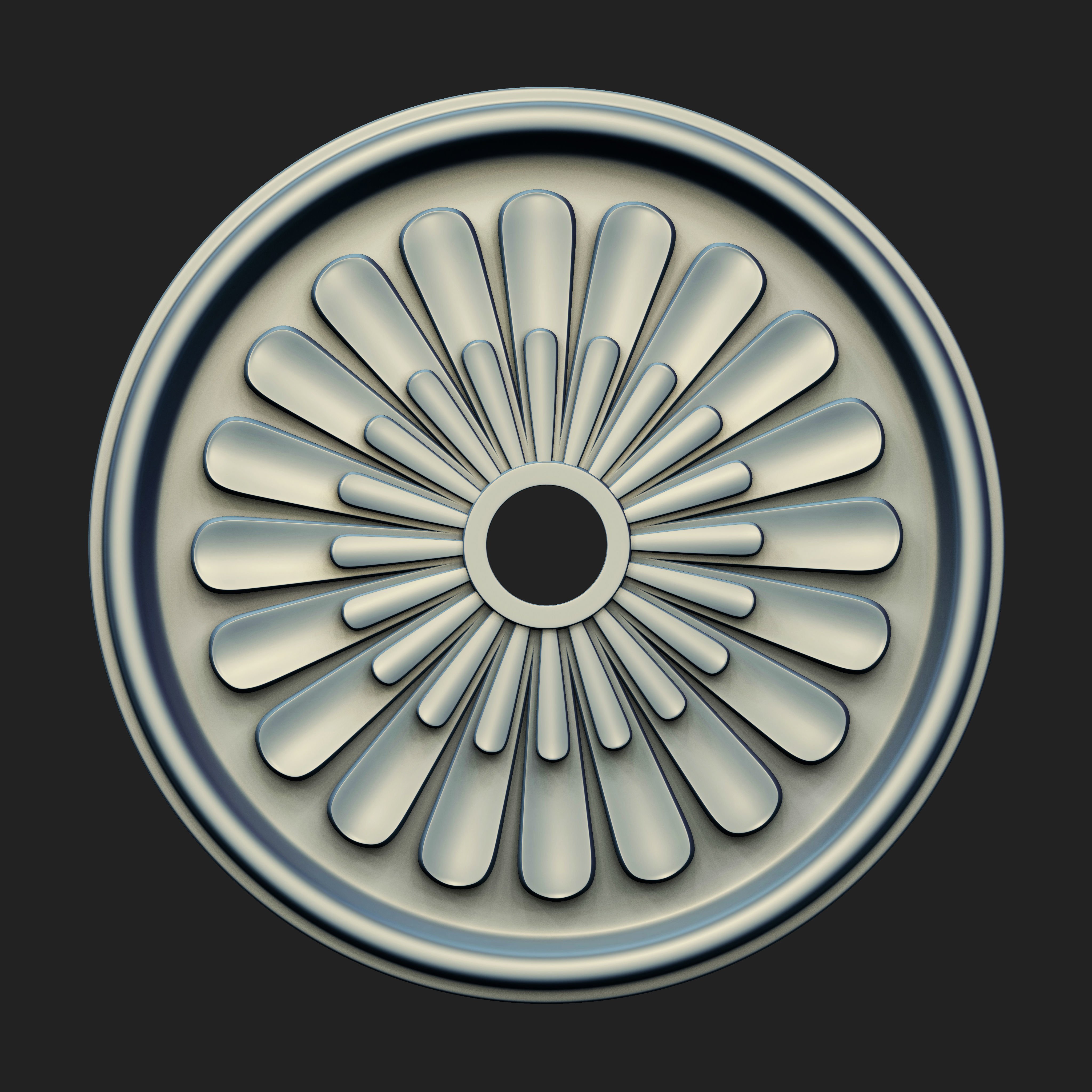 20 Rosette Ceiling Base Mesh Vol 2 Low-poly 3D model_21