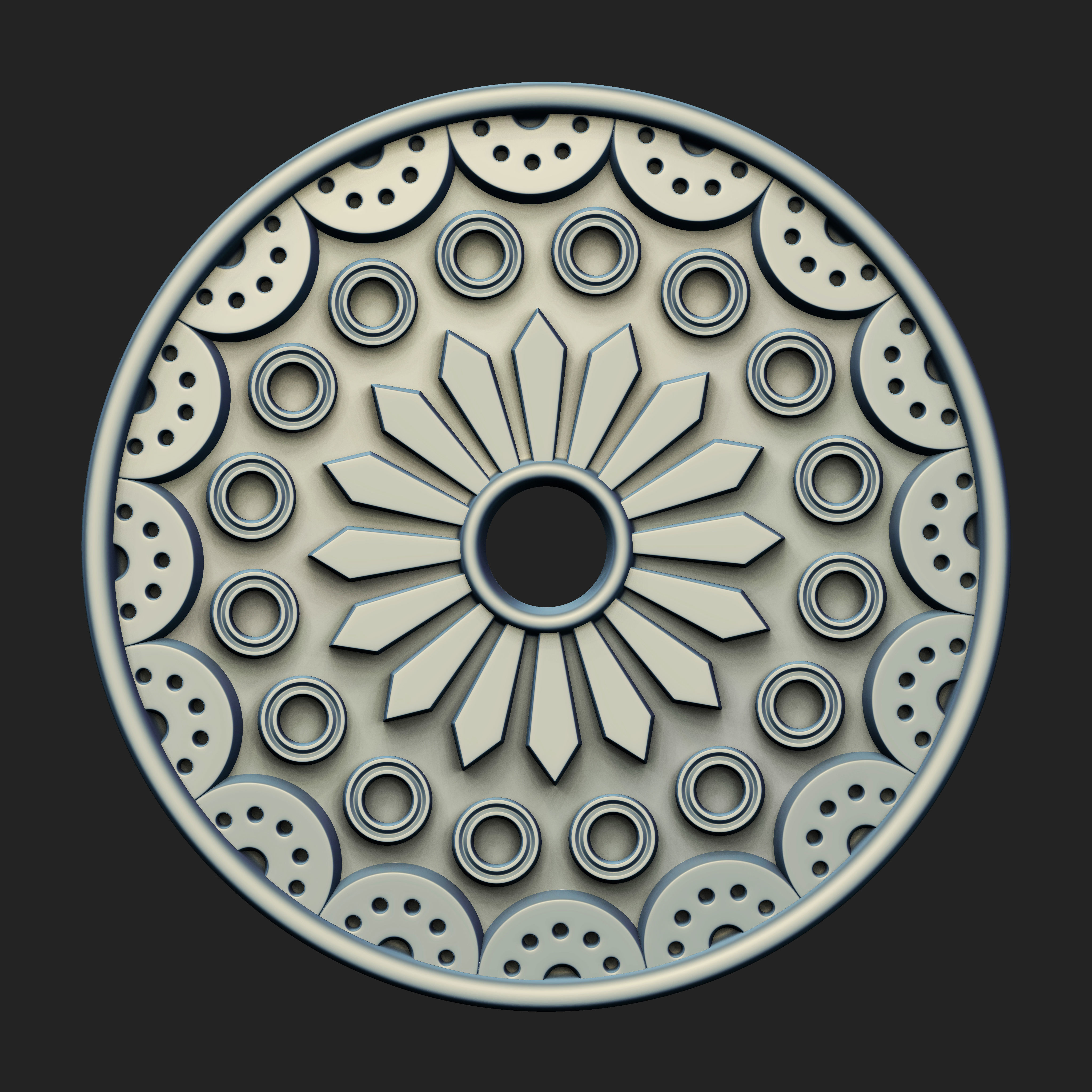 20 Rosette Ceiling Base Mesh Vol 2 Low-poly 3D model_10