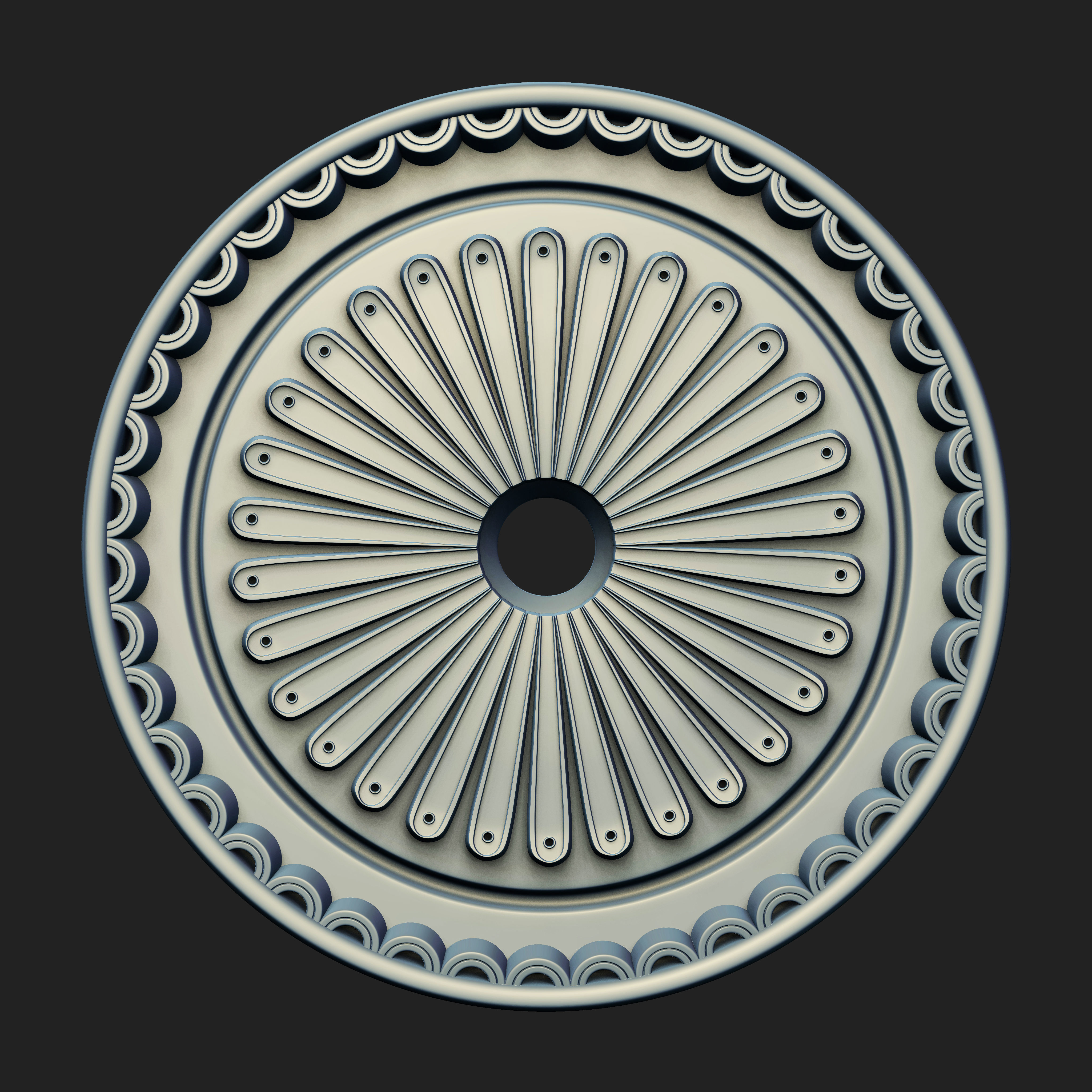 20 Rosette Ceiling Base Mesh Vol 2 Low-poly 3D model_17