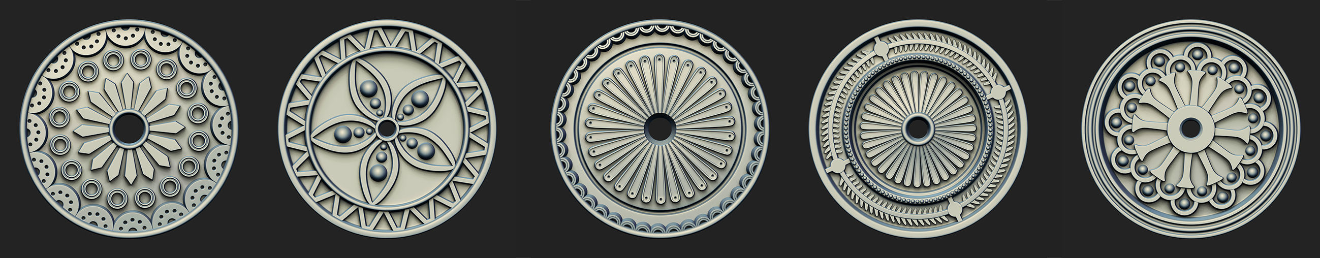 20 Rosette Ceiling Base Mesh Vol 2 Low-poly 3D model_1