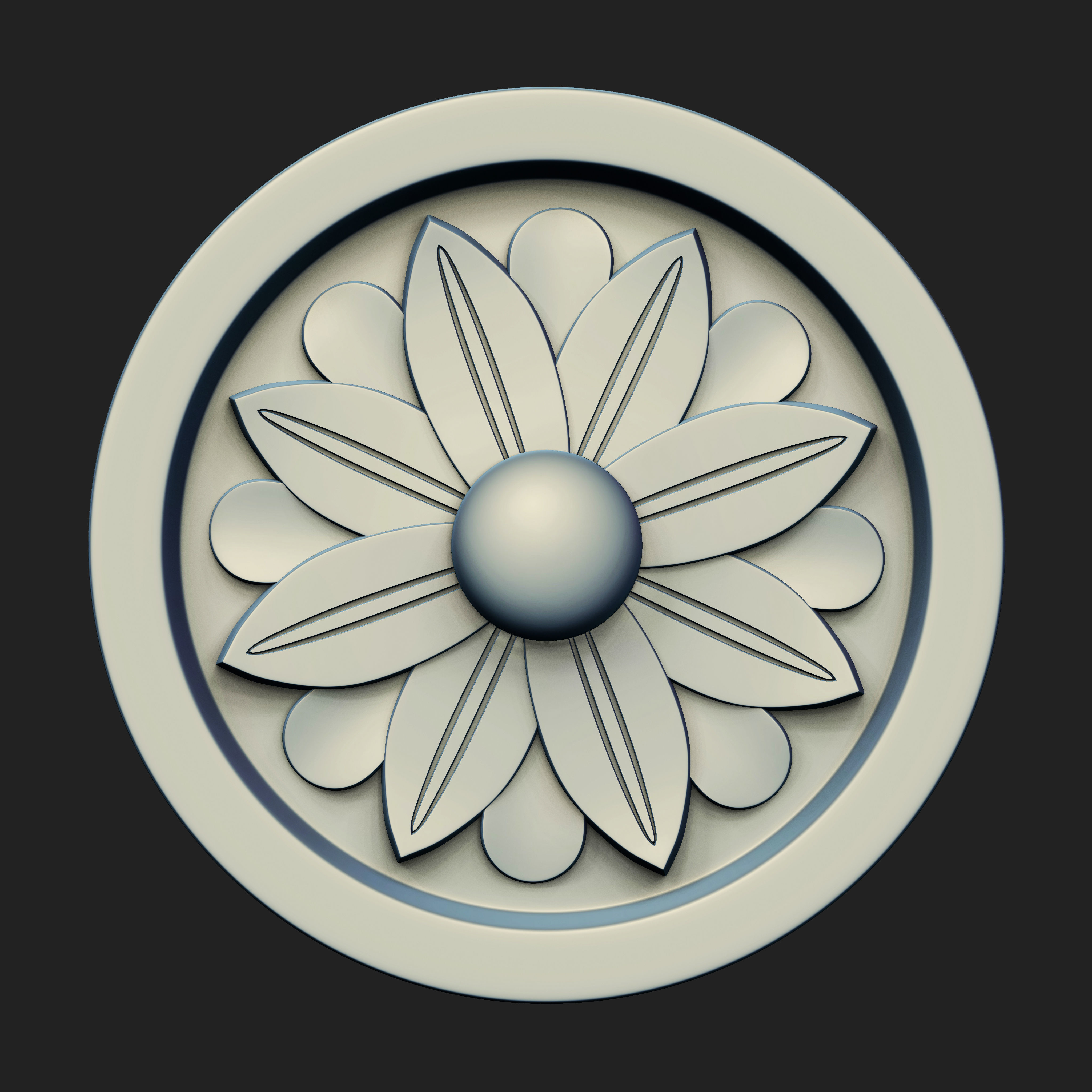 20 Rosette Ceiling Base Mesh Vol 2 Low-poly 3D model_11