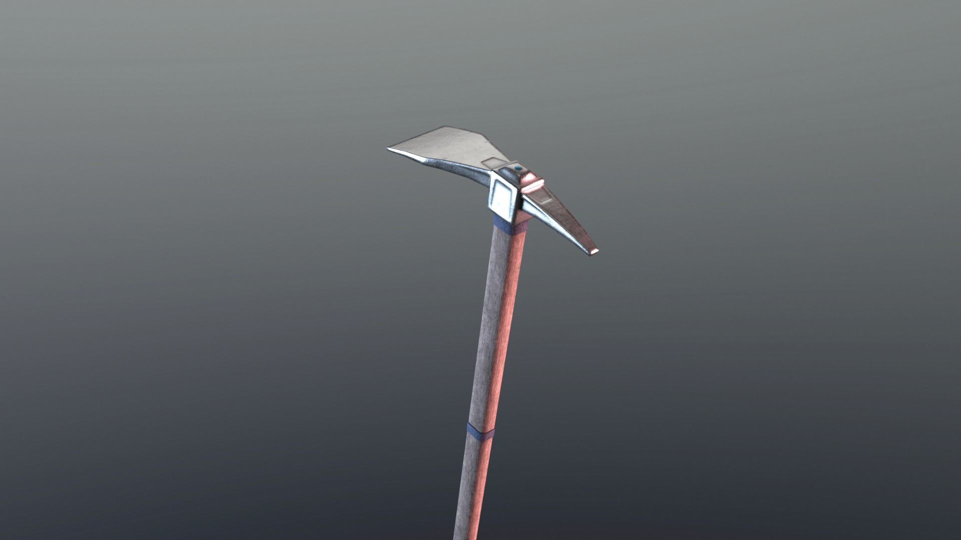 Hoe - Silver Low-poly 3D model_2